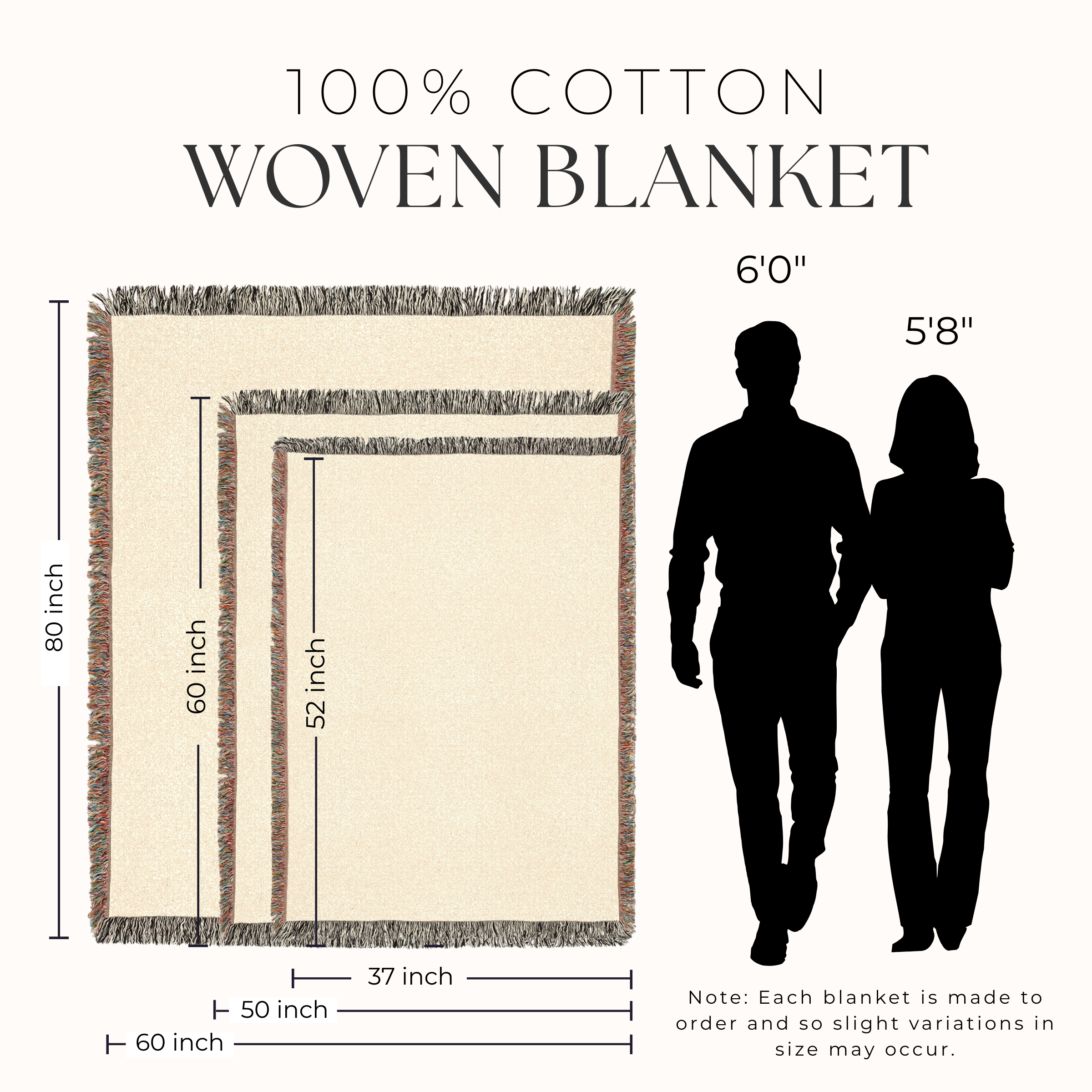 Hand Drawn Nature-Inspired Woven Blanket for Cozy Living