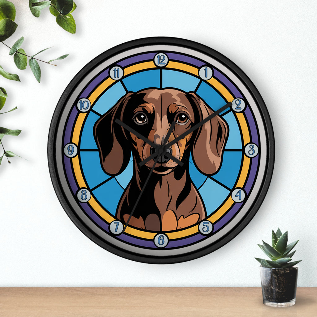 Dachshund  Colorful Wall Clock — Weenie Dog Home Decor