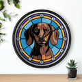 Dachshund  Colorful Wall Clock — Weenie Dog Home Decor