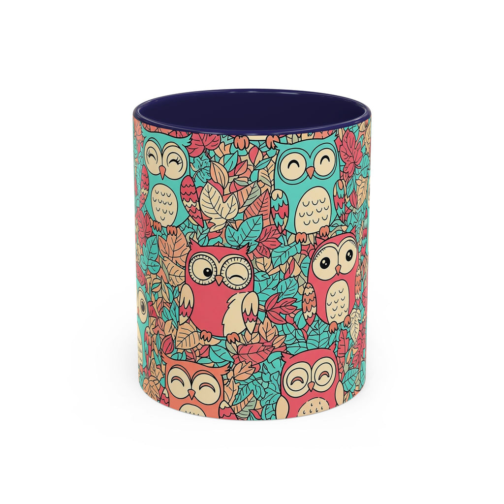 Colorful Owl Pattern Coffee Mug — Cute Woodland Tea & Coffee Cup (11/15oz)
