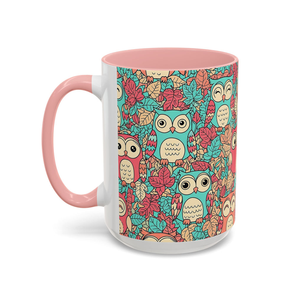Colorful Owl Pattern Coffee Mug — Cute Woodland Tea & Coffee Cup (11/15oz)