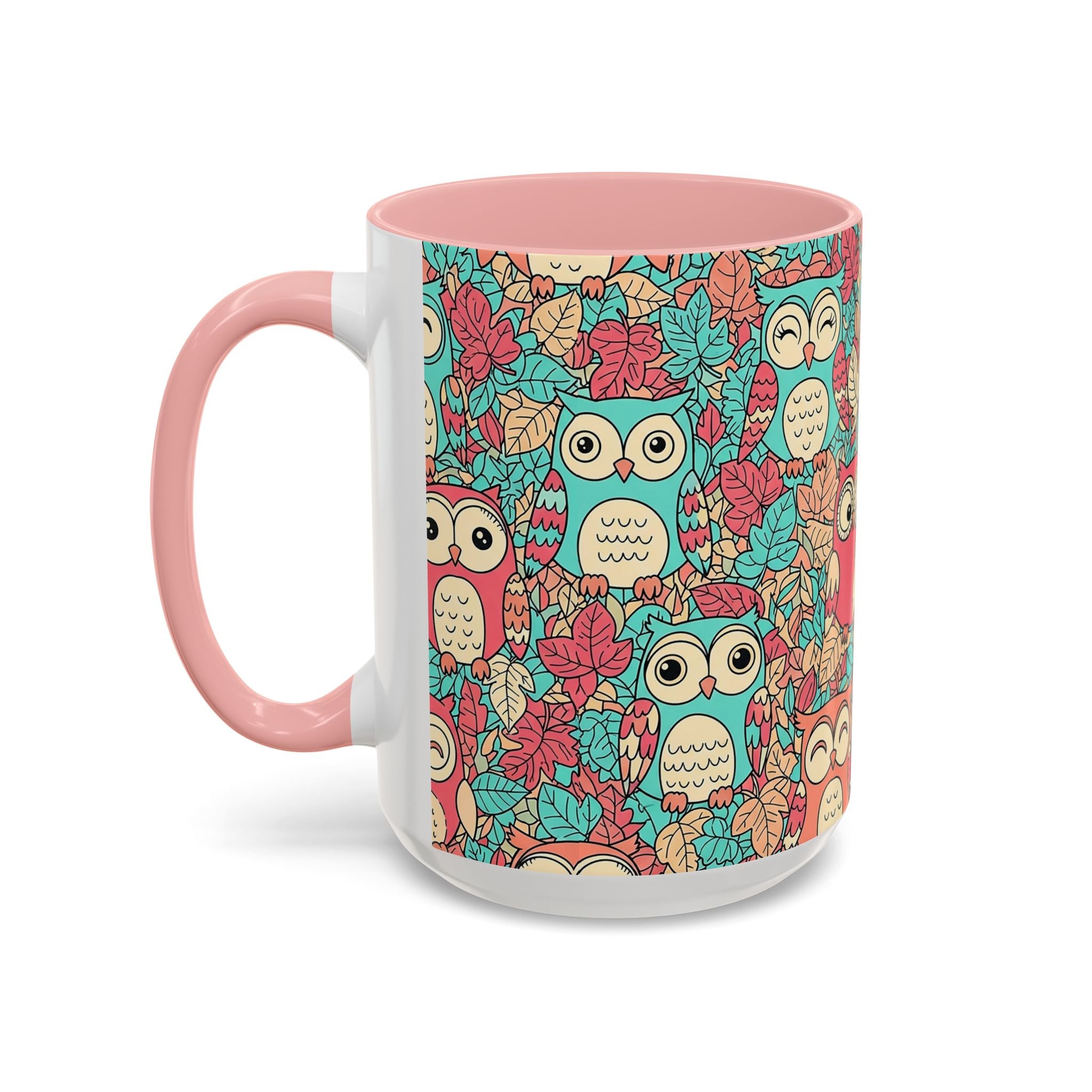 Colorful Owl Pattern Coffee Mug — Cute Woodland Tea & Coffee Cup (11/15oz)