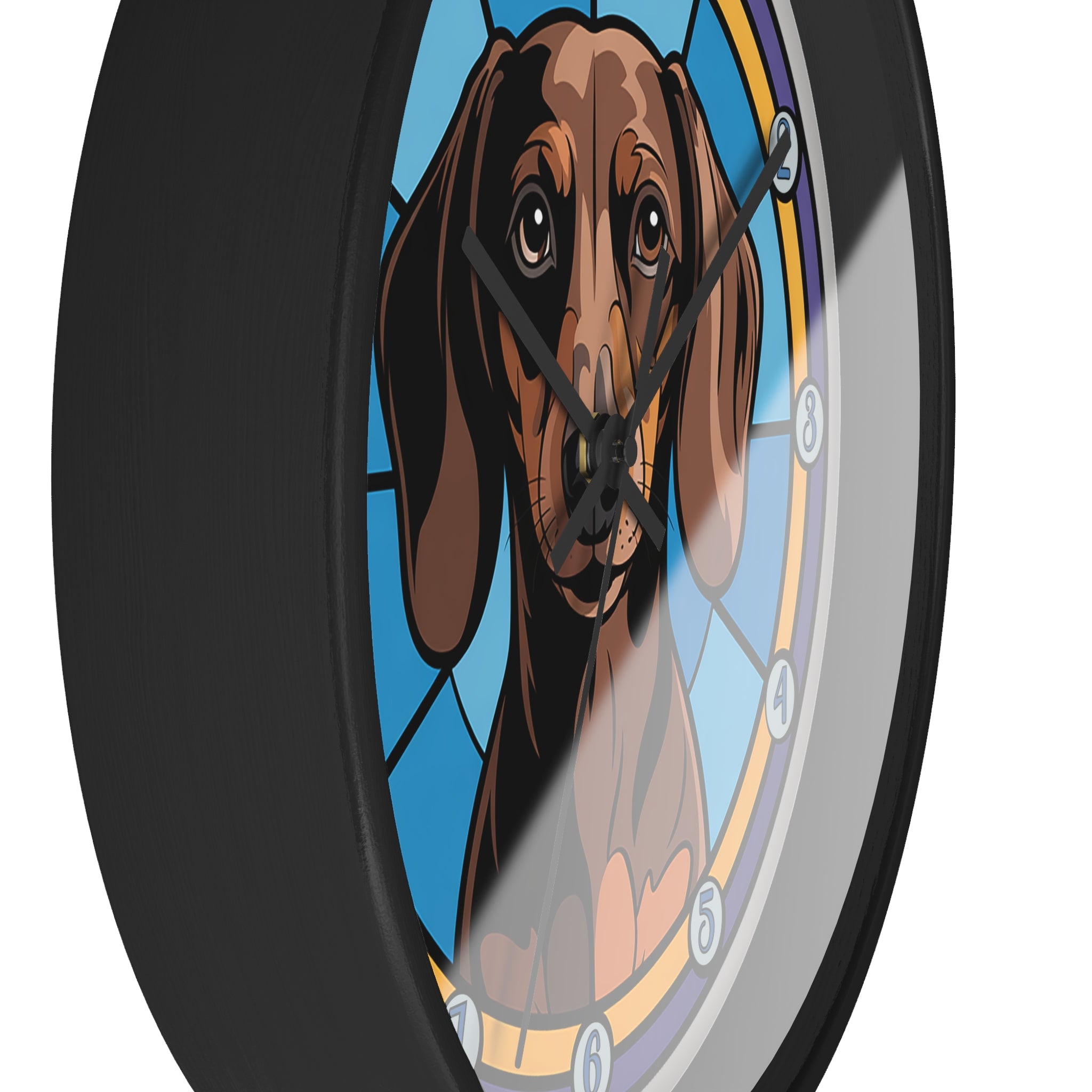 Dachshund  Colorful Wall Clock — Weenie Dog Home Decor