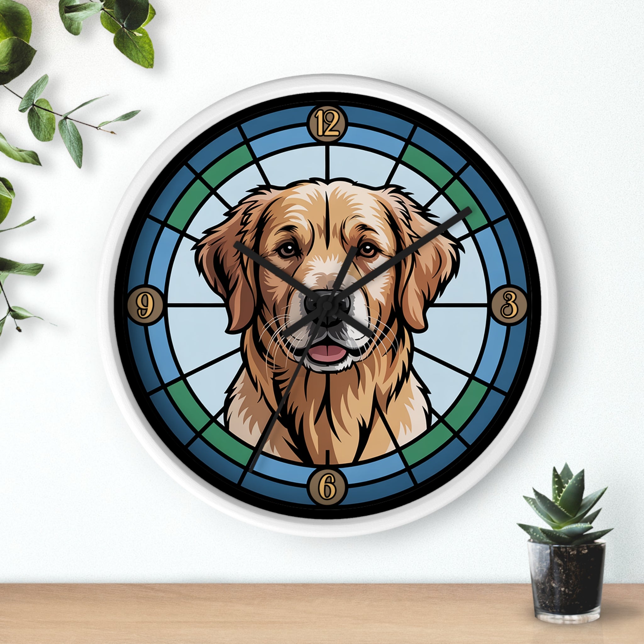 Golden Retriever Colorful Wall Clock — Dog Home Decor