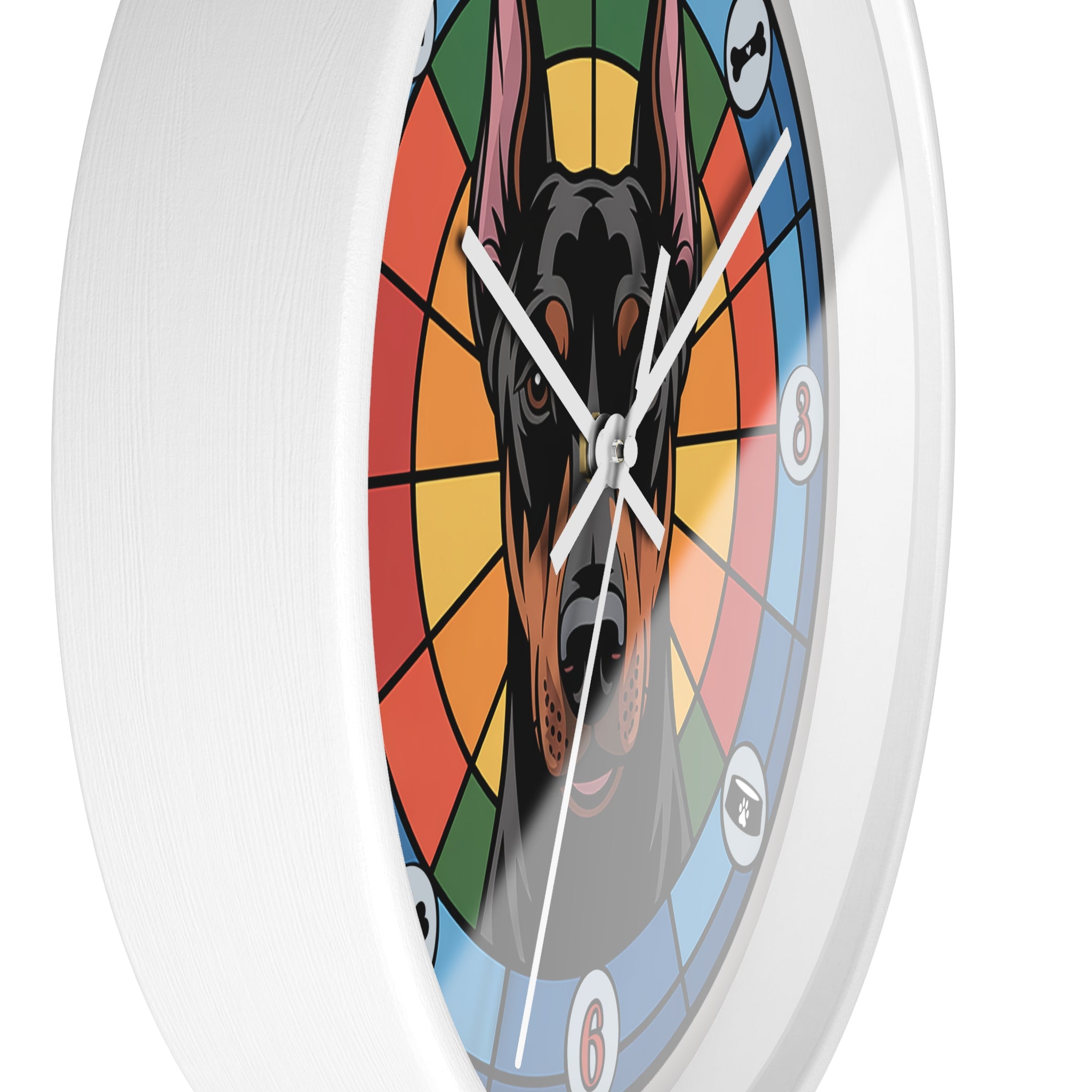 Doberman Pincer Color Wheel Wall Clock — Dog Home Decor