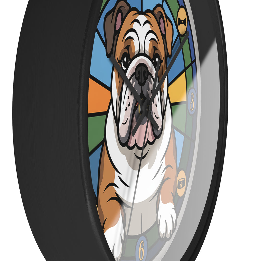 English Bulldog Colorful Wall Clock — Canine Home Decor