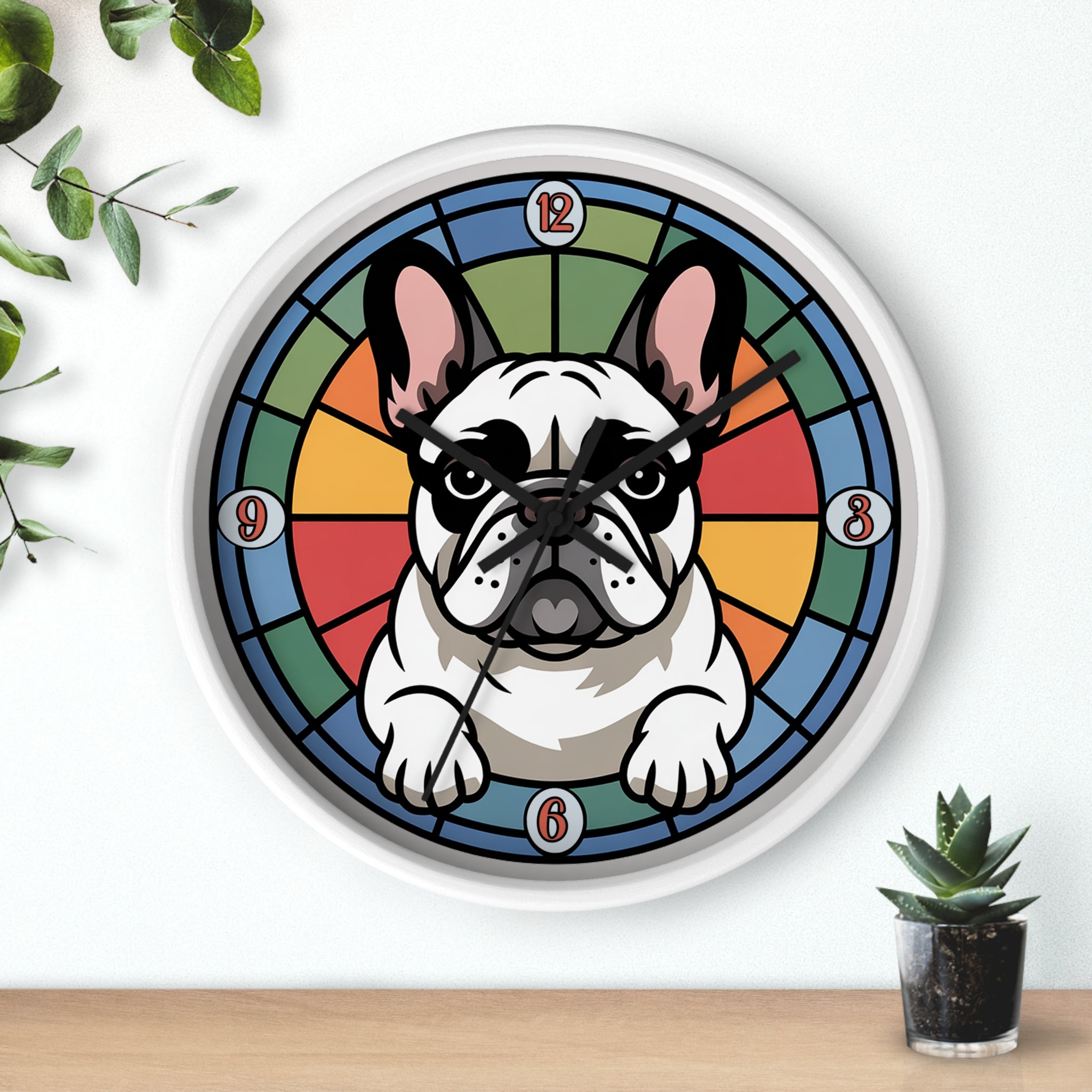 French Bulldog Colorful Wall Clock — Frenchie Home Decor
