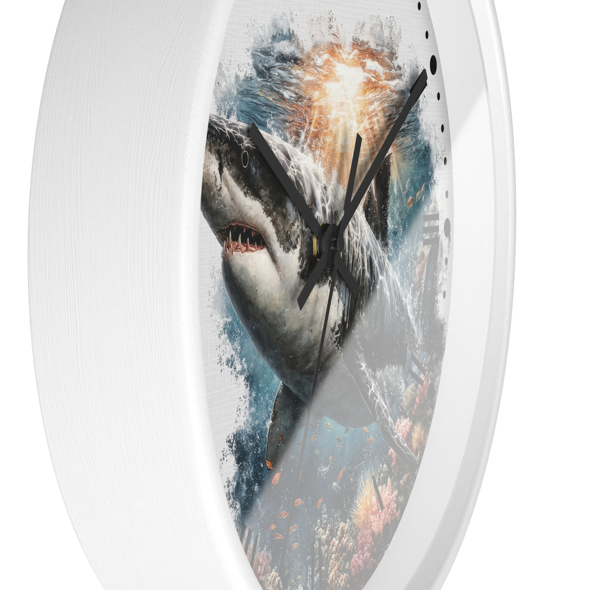 Great White Shark Wall Clock — Ocean Marine Decor