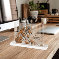 Tiger Acrylic Table Sign — 'Congrats on Your Retirement' Decorative Desk Plaque