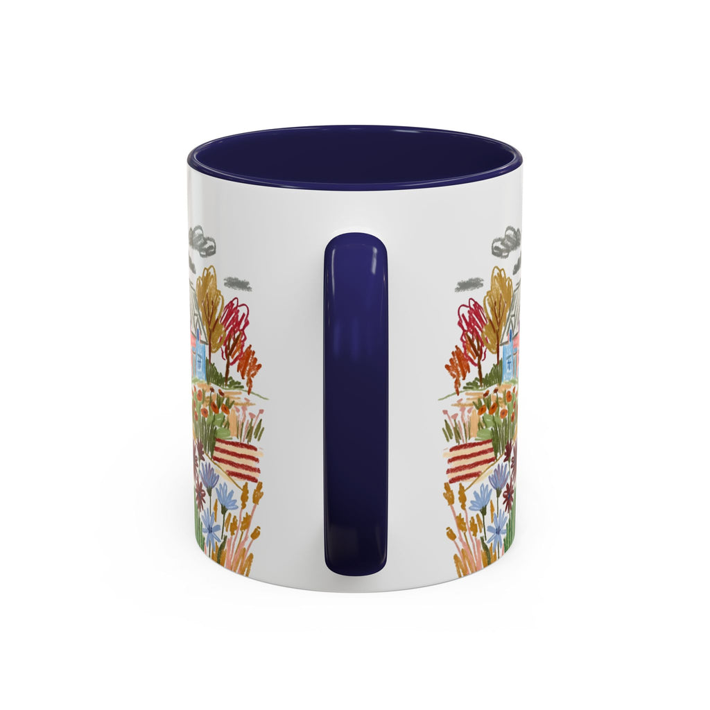 Personalized Floral Cottage Coffee Mug | Custom Name Accent Mug (11/15oz)