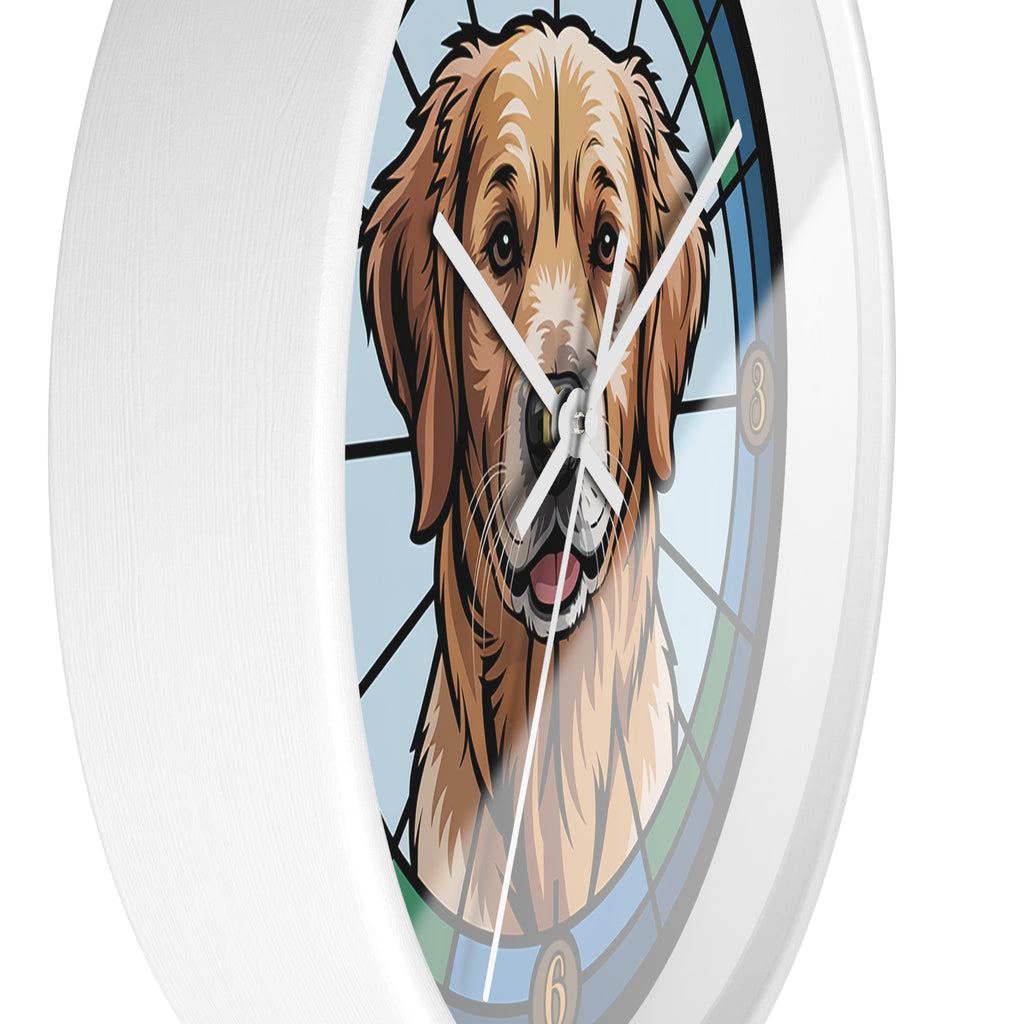 Golden Retriever Colorful Wall Clock — Dog Home Decor
