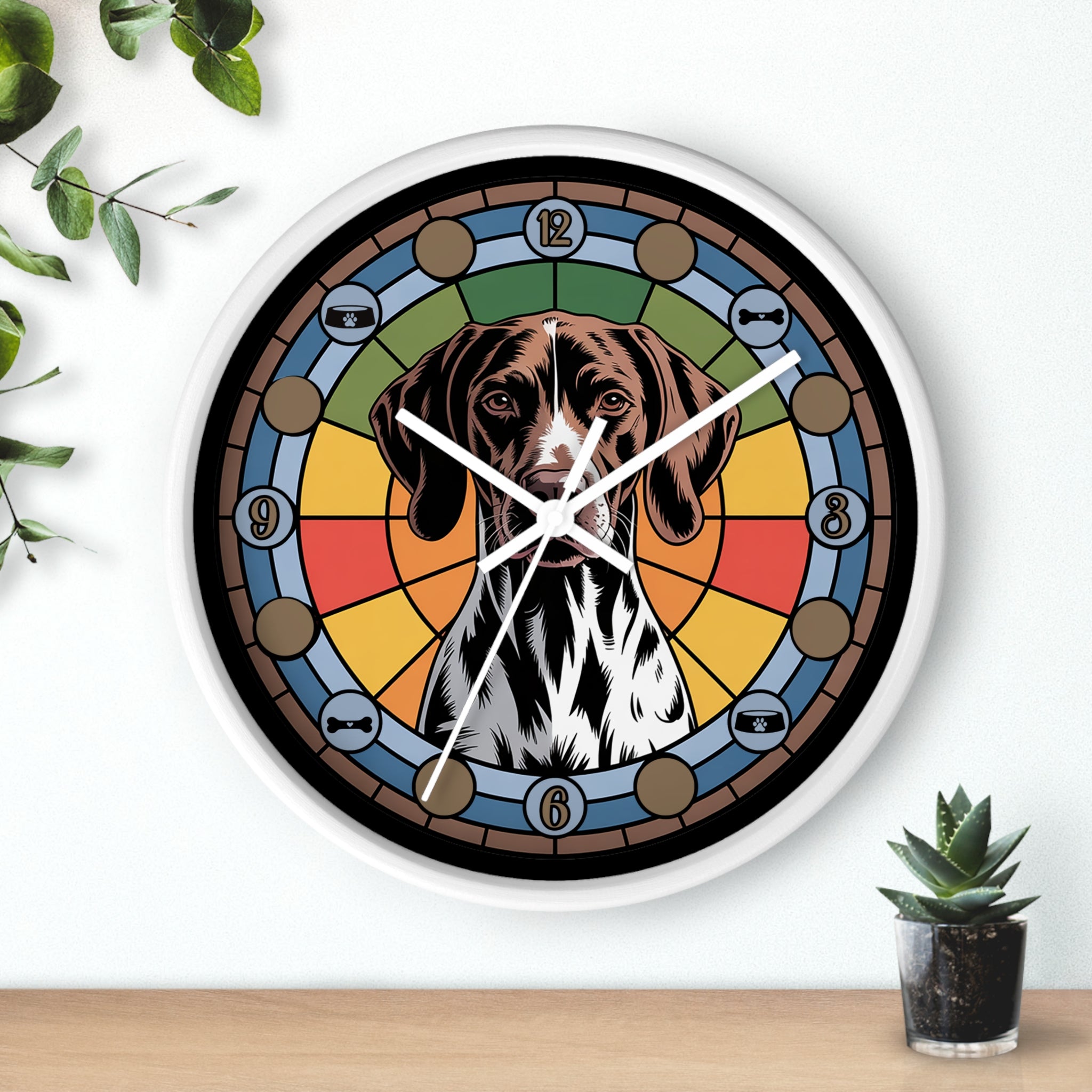 German Shorthaired Pointer Colorful Wall Clock — Dog Home Decor