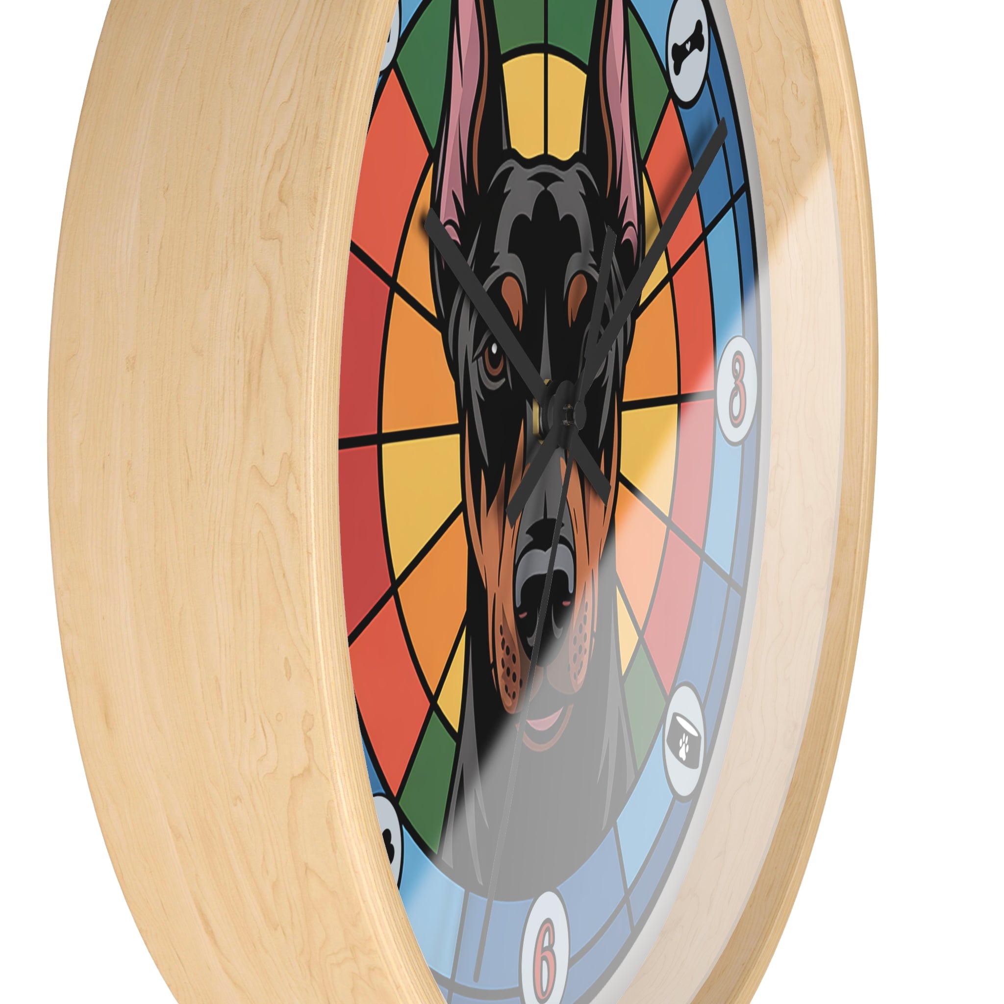 Doberman Pincer Color Wheel Wall Clock — Dog Home Decor