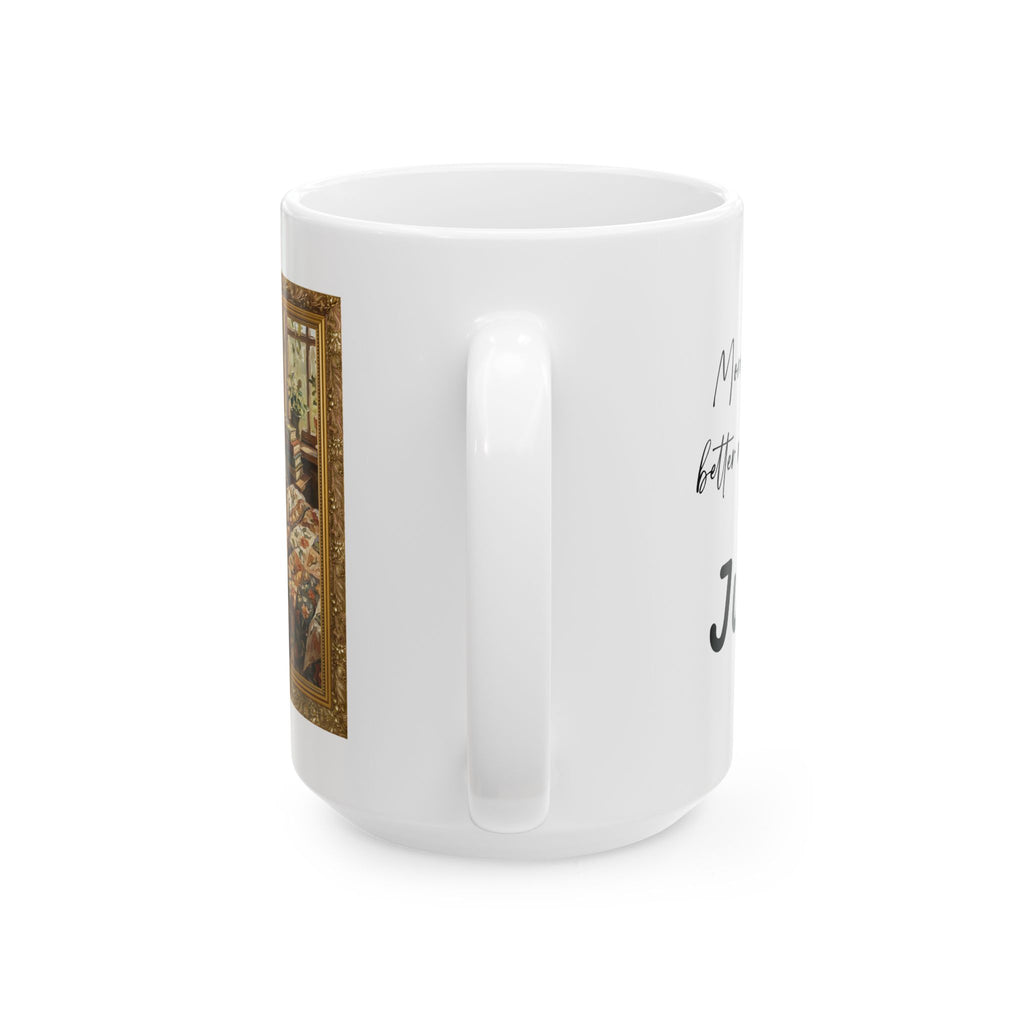 Custom Calico Painted Portrait Ceramic Mug – Personalized Coffee Cat Cup