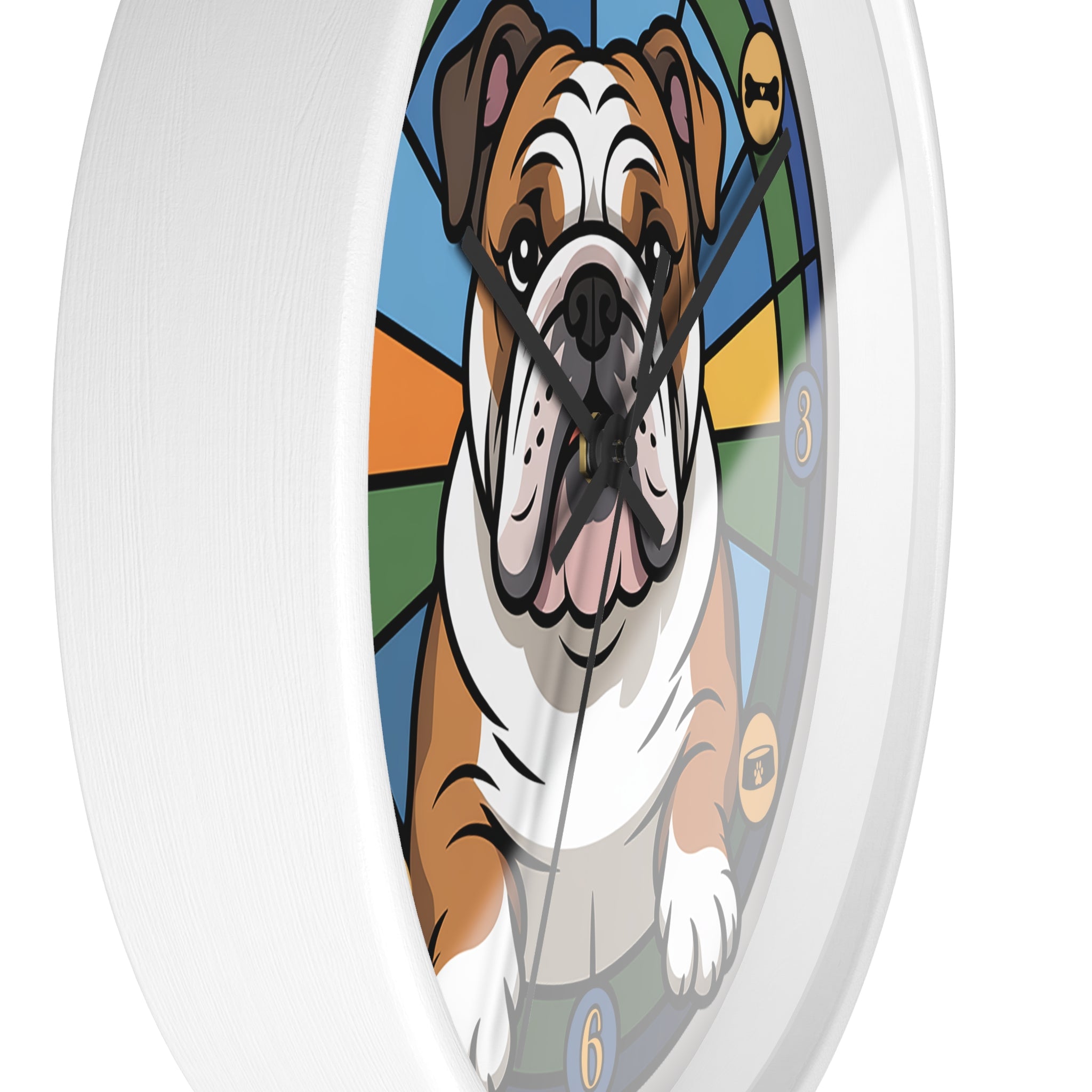 English Bulldog Colorful Wall Clock — Canine Home Decor