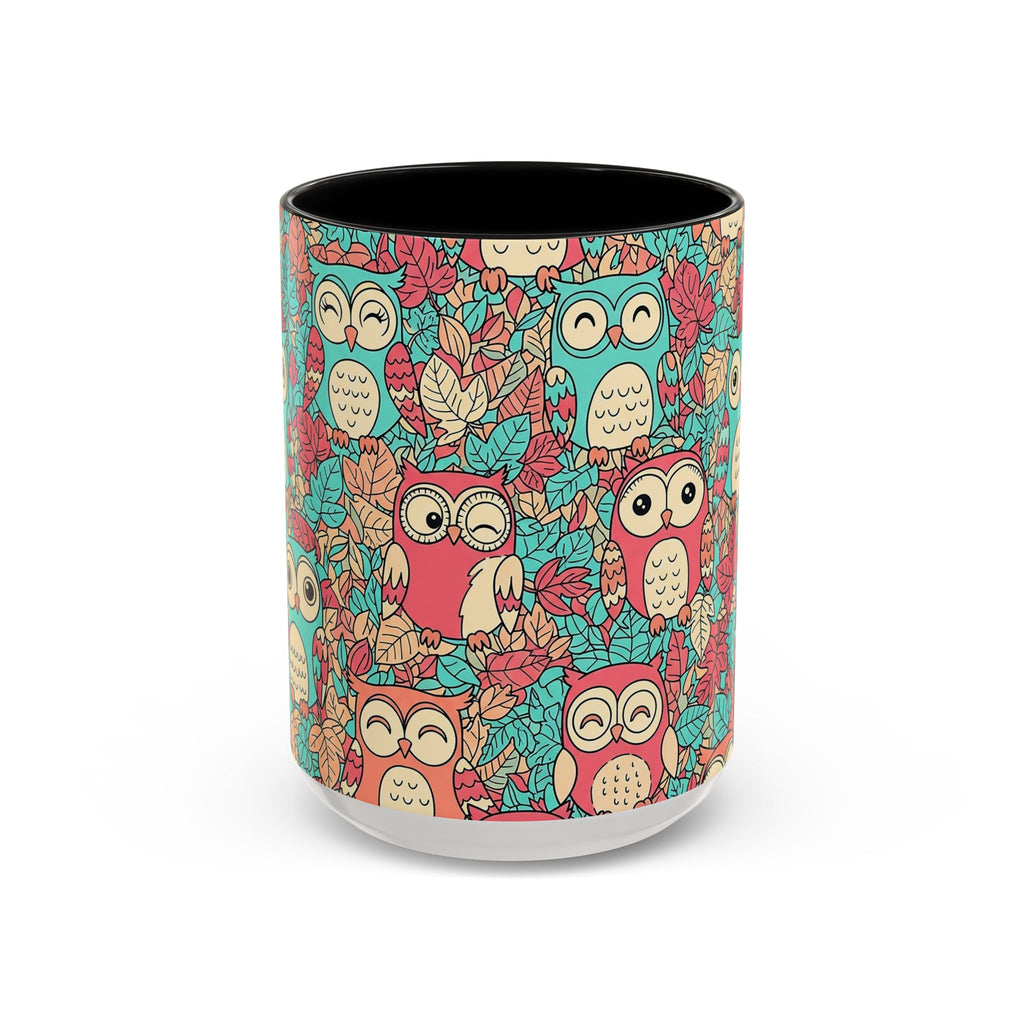Colorful Owl Pattern Coffee Mug — Cute Woodland Tea & Coffee Cup (11/15oz)