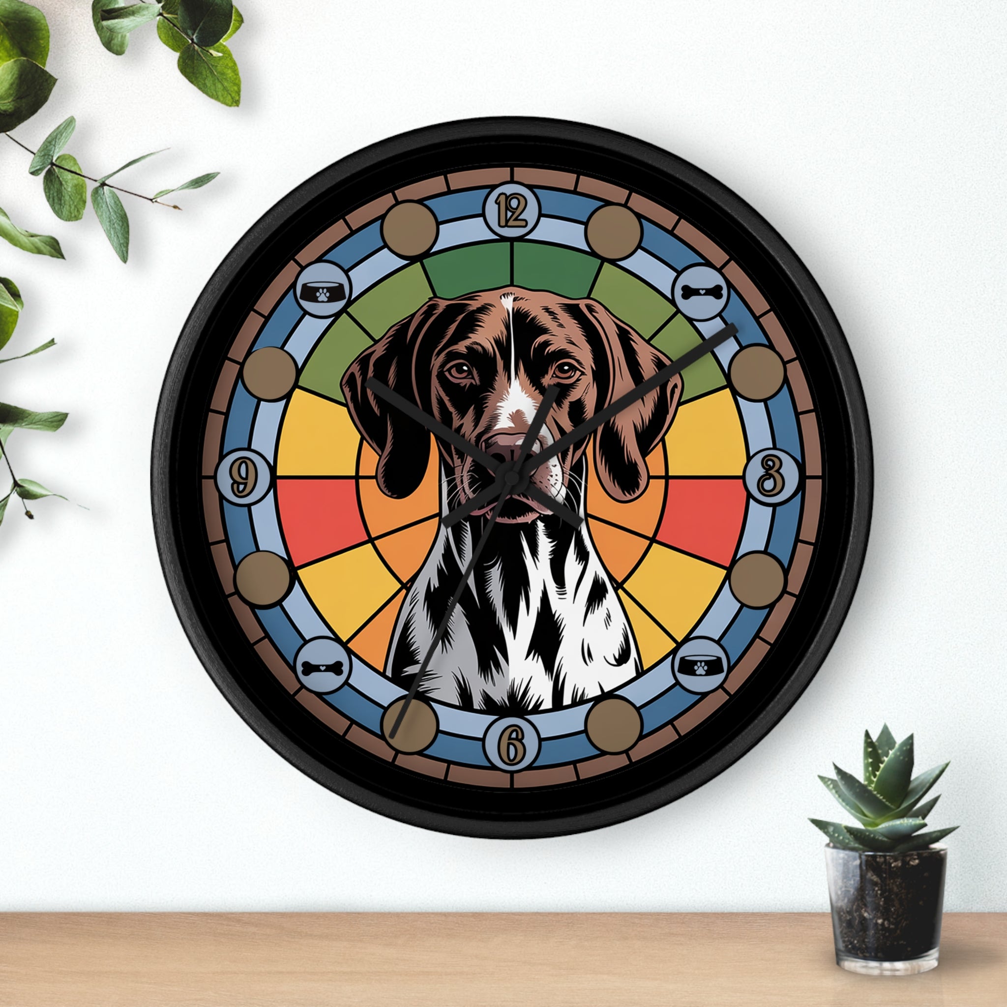 German Shorthaired Pointer Colorful Wall Clock — Dog Home Decor