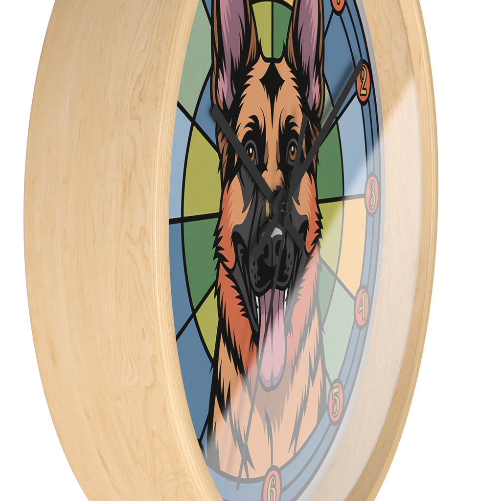 German Shepherd Colorful Wall Clock — Canine Home Decor