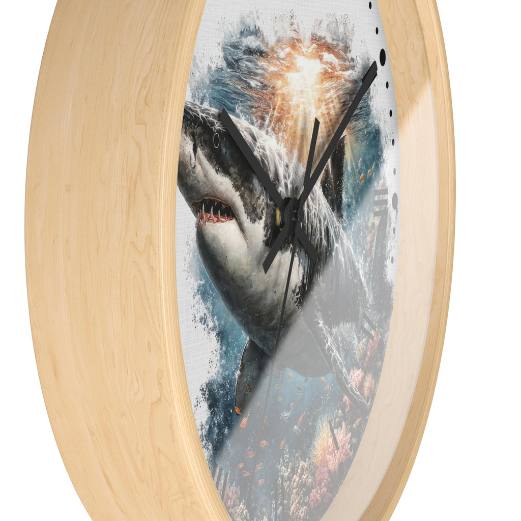 Great White Shark Wall Clock — Ocean Marine Decor