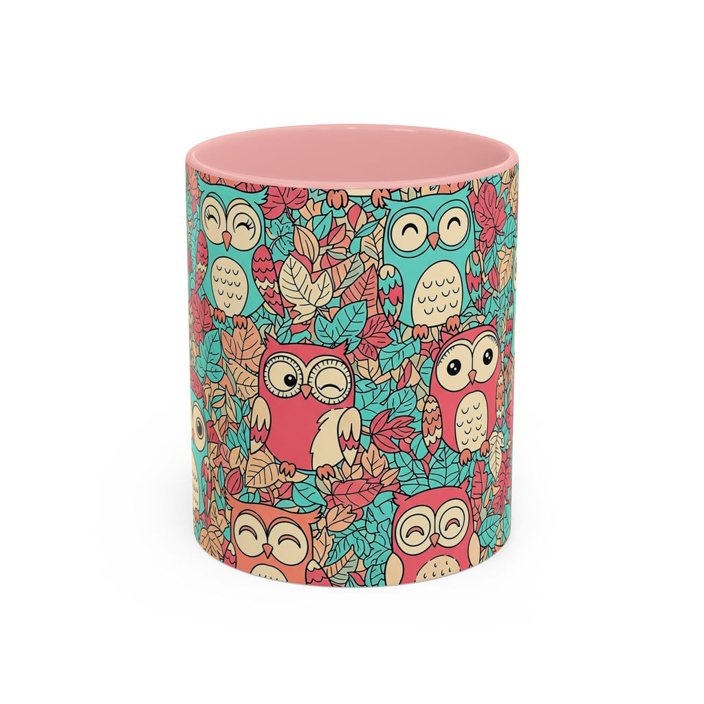 Colorful Owl Pattern Coffee Mug — Cute Woodland Tea & Coffee Cup (11/15oz)