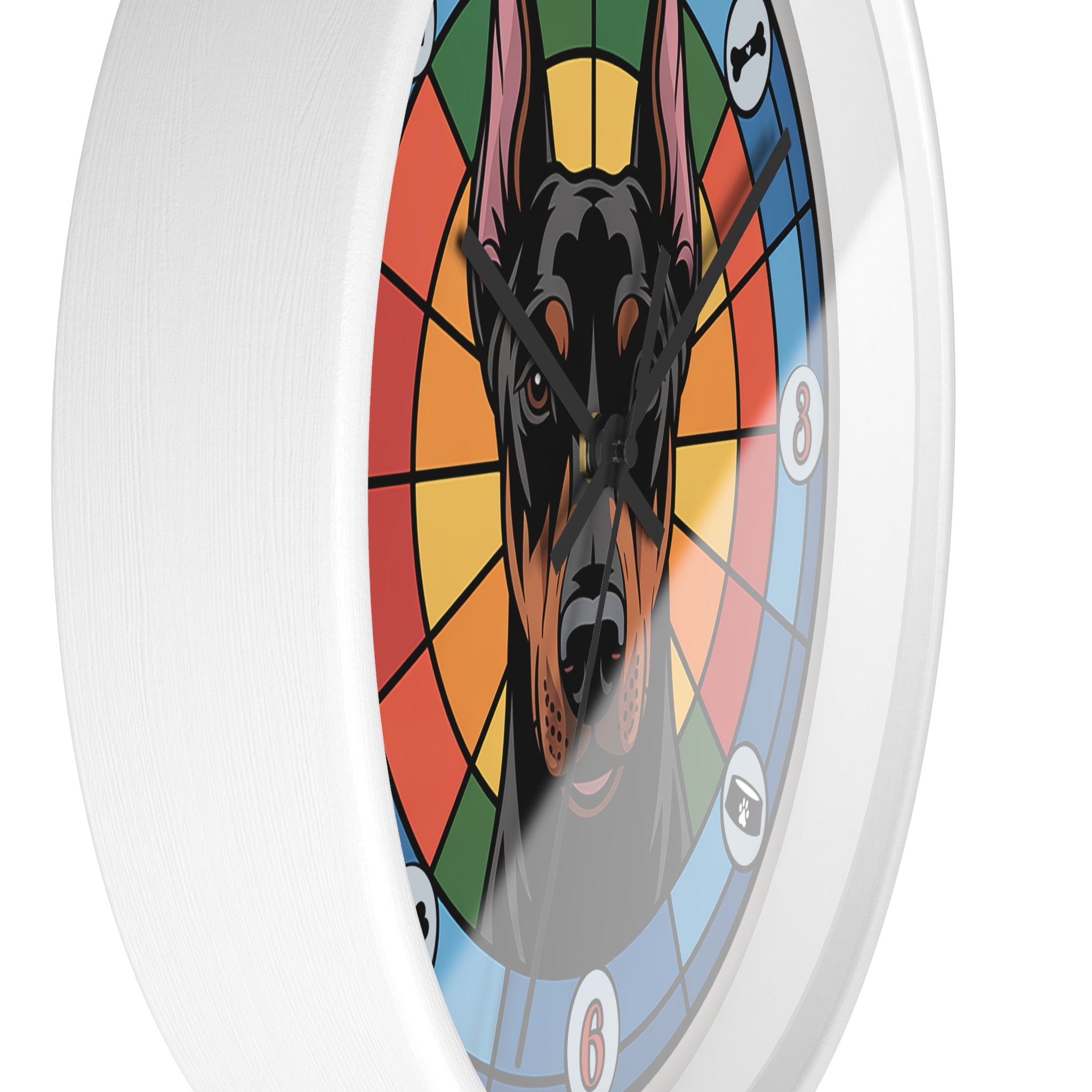 Doberman Pincer Color Wheel Wall Clock — Dog Home Decor
