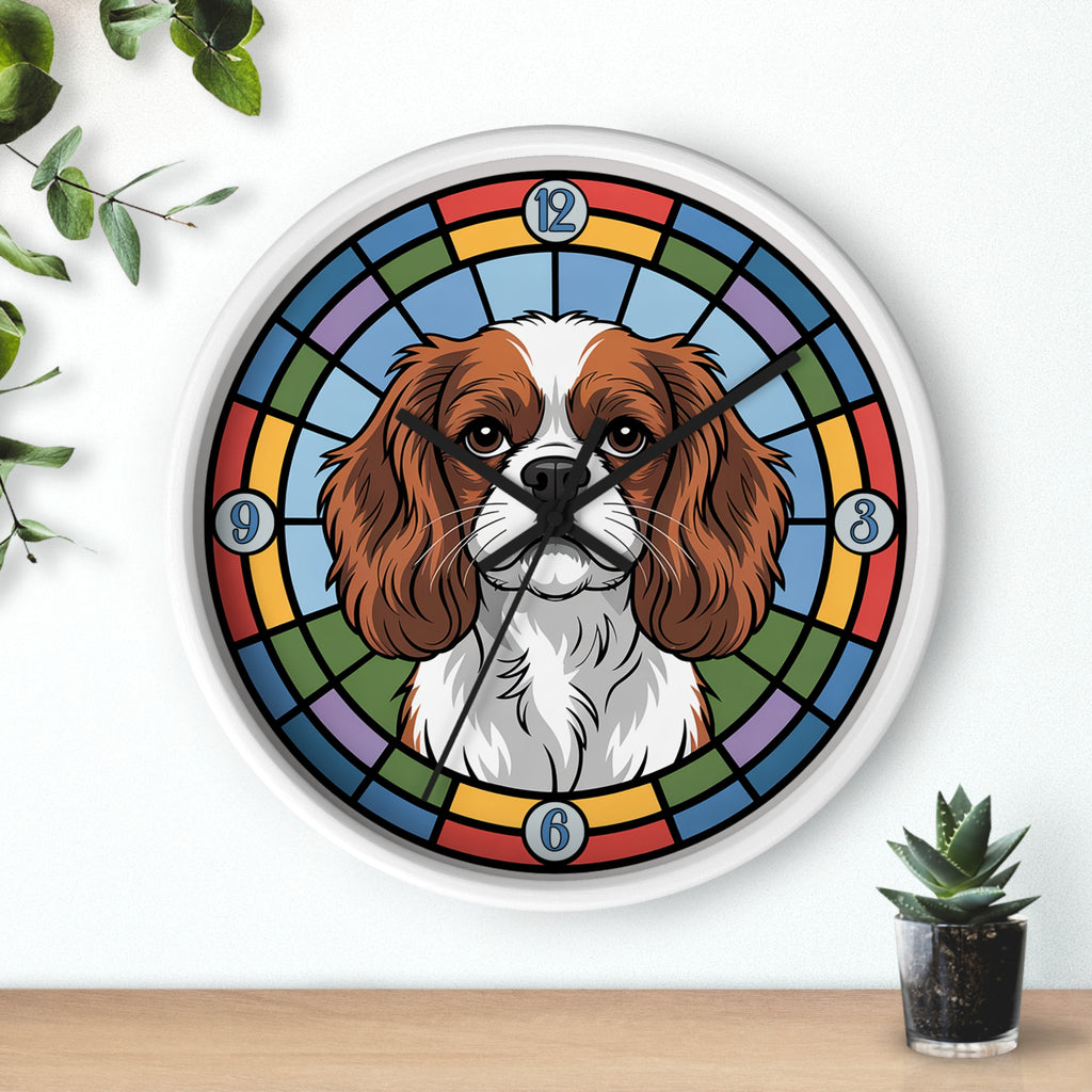 Caviler King Charles Color Wheel Wall Clock — Spaniel Dog Home Decor