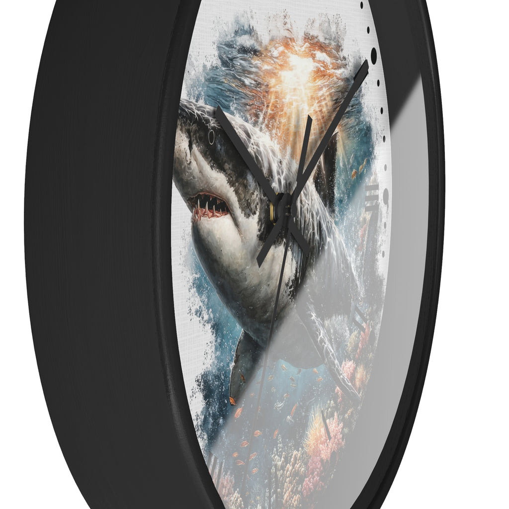Great White Shark Wall Clock — Ocean Marine Decor