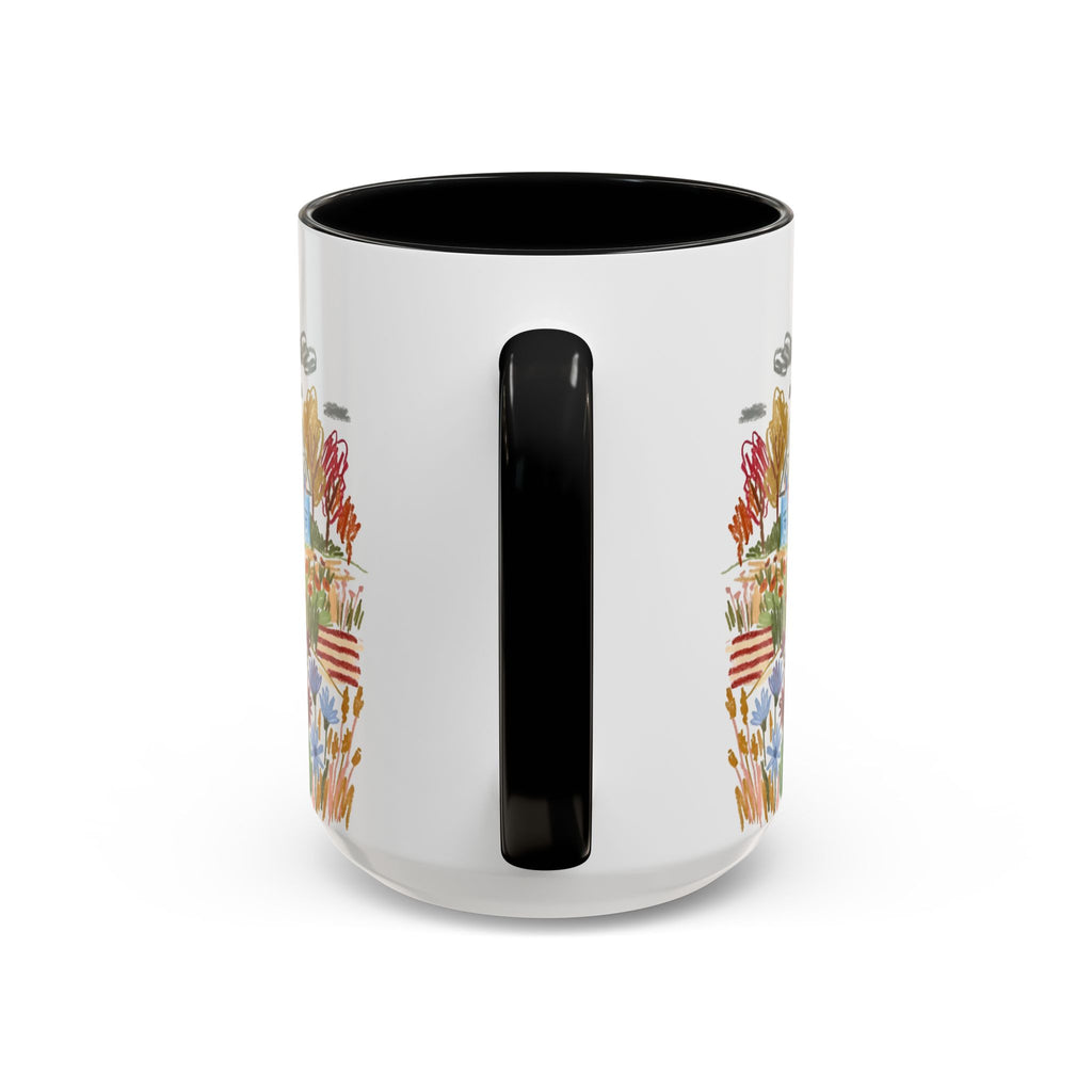Personalized Floral Cottage Coffee Mug | Custom Name Accent Mug (11/15oz)