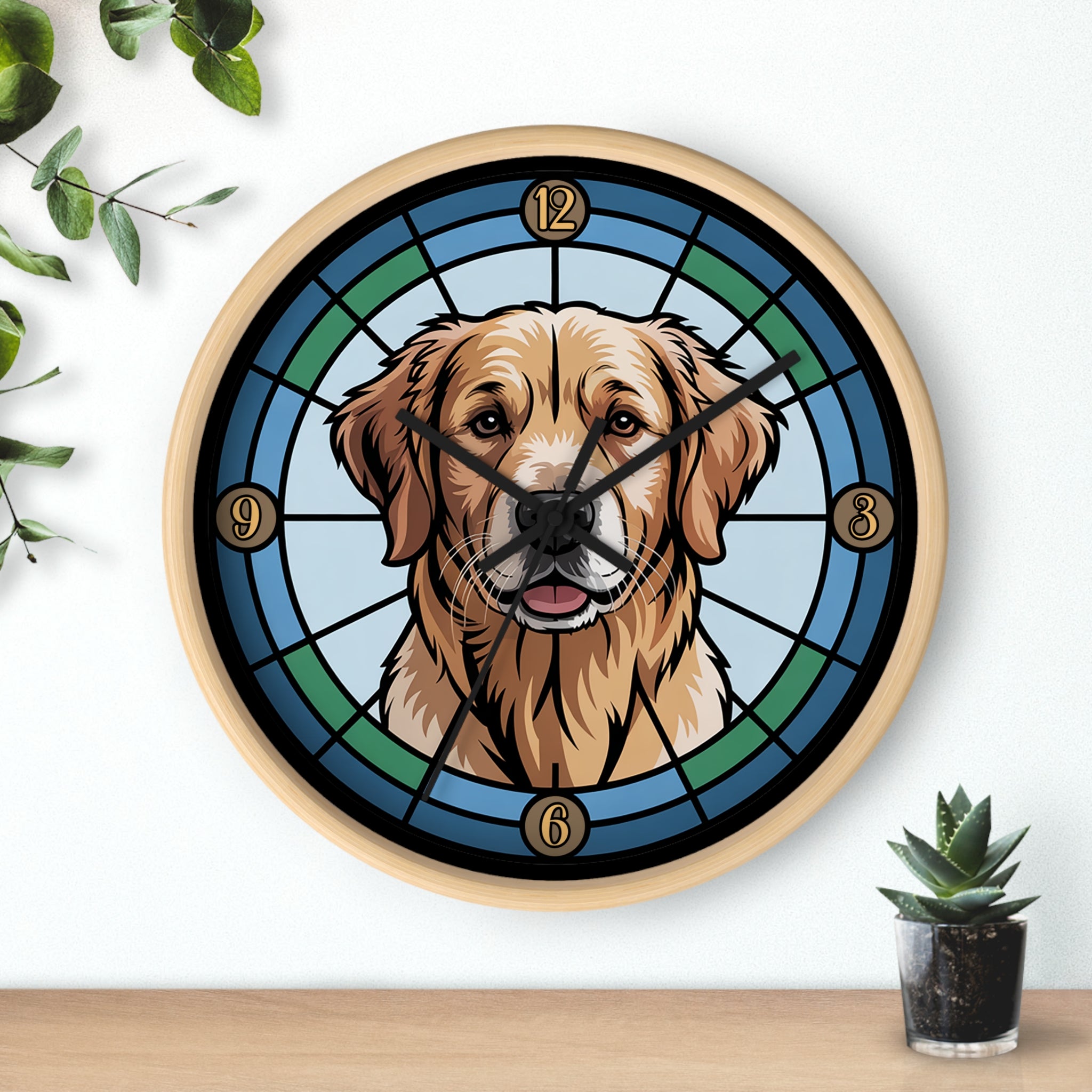 Golden Retriever Colorful Wall Clock — Dog Home Decor