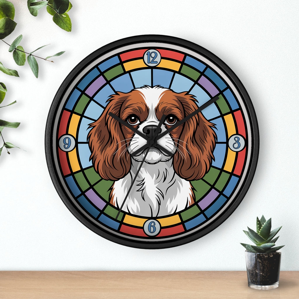 Caviler King Charles Color Wheel Wall Clock — Spaniel Dog Home Decor