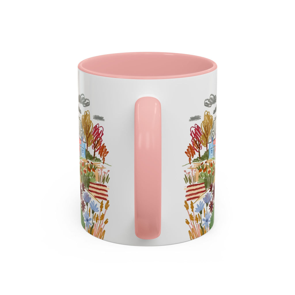 Personalized Floral Cottage Coffee Mug | Custom Name Accent Mug (11/15oz)