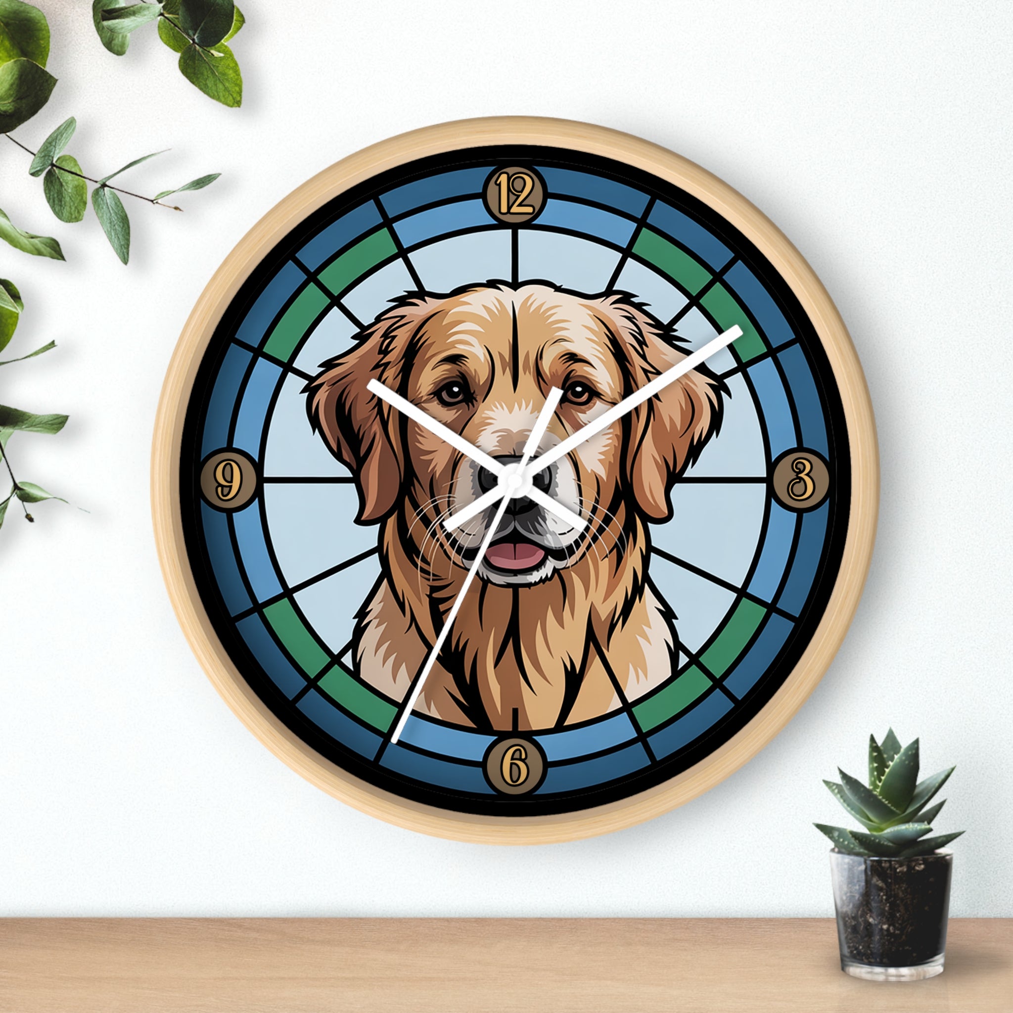 Golden Retriever Colorful Wall Clock — Dog Home Decor