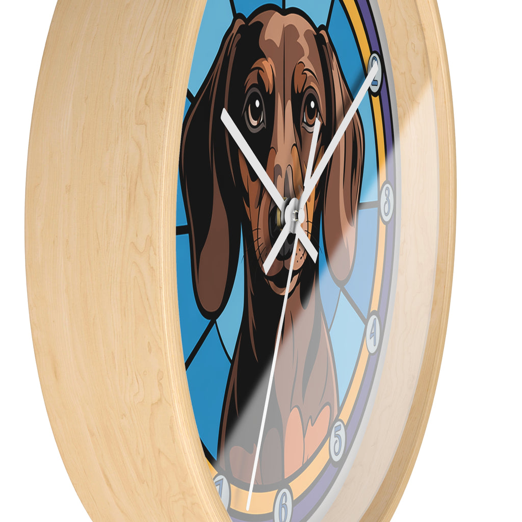 Dachshund  Colorful Wall Clock — Weenie Dog Home Decor
