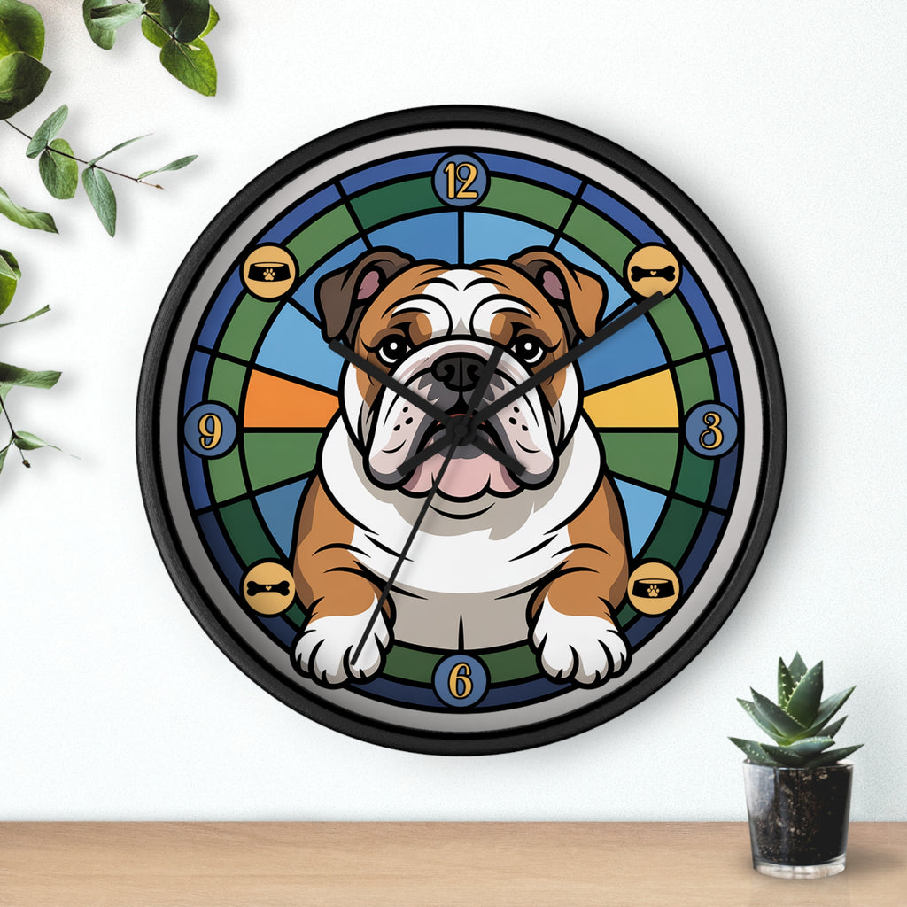 English Bulldog Colorful Wall Clock — Canine Home Decor