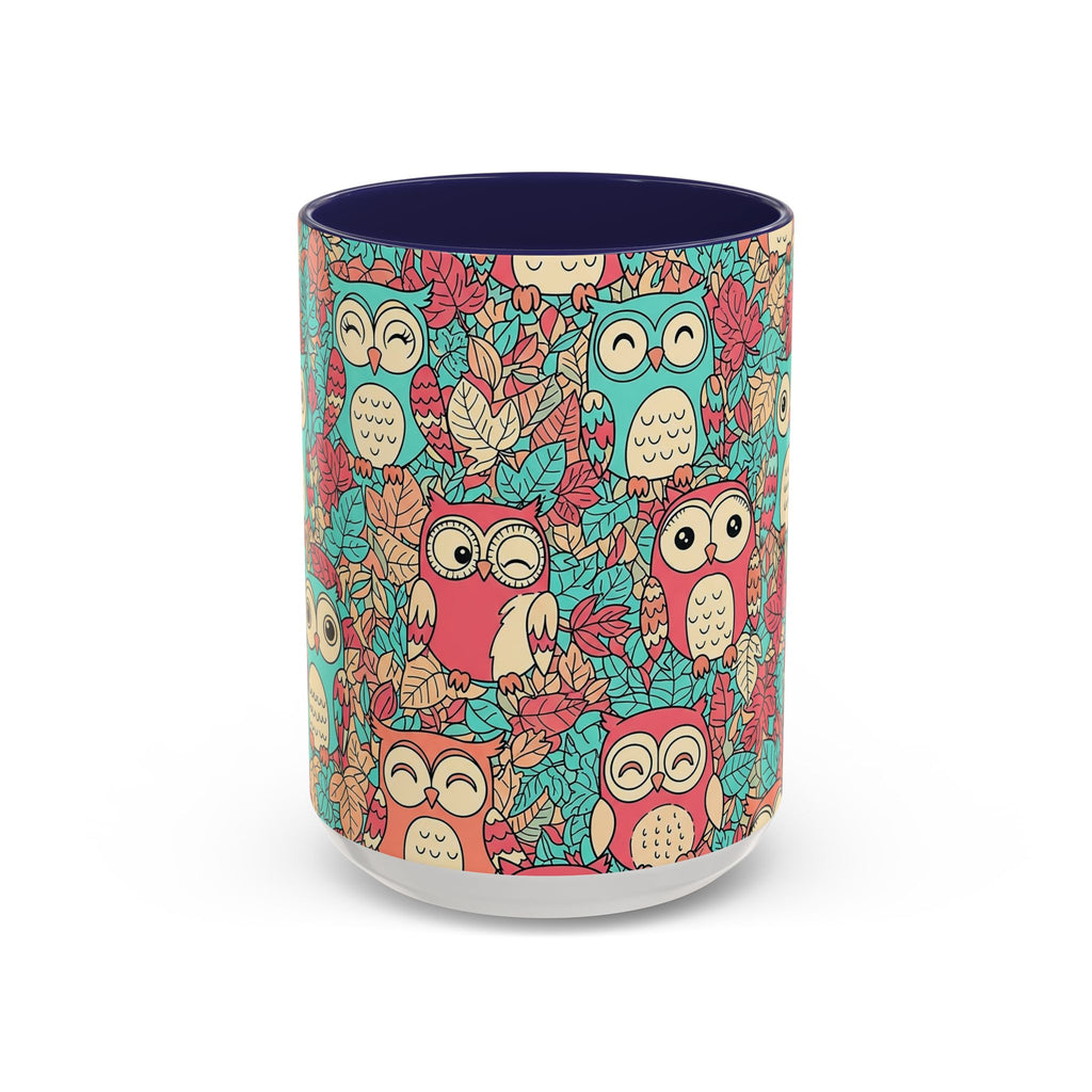 Colorful Owl Pattern Coffee Mug — Cute Woodland Tea & Coffee Cup (11/15oz)