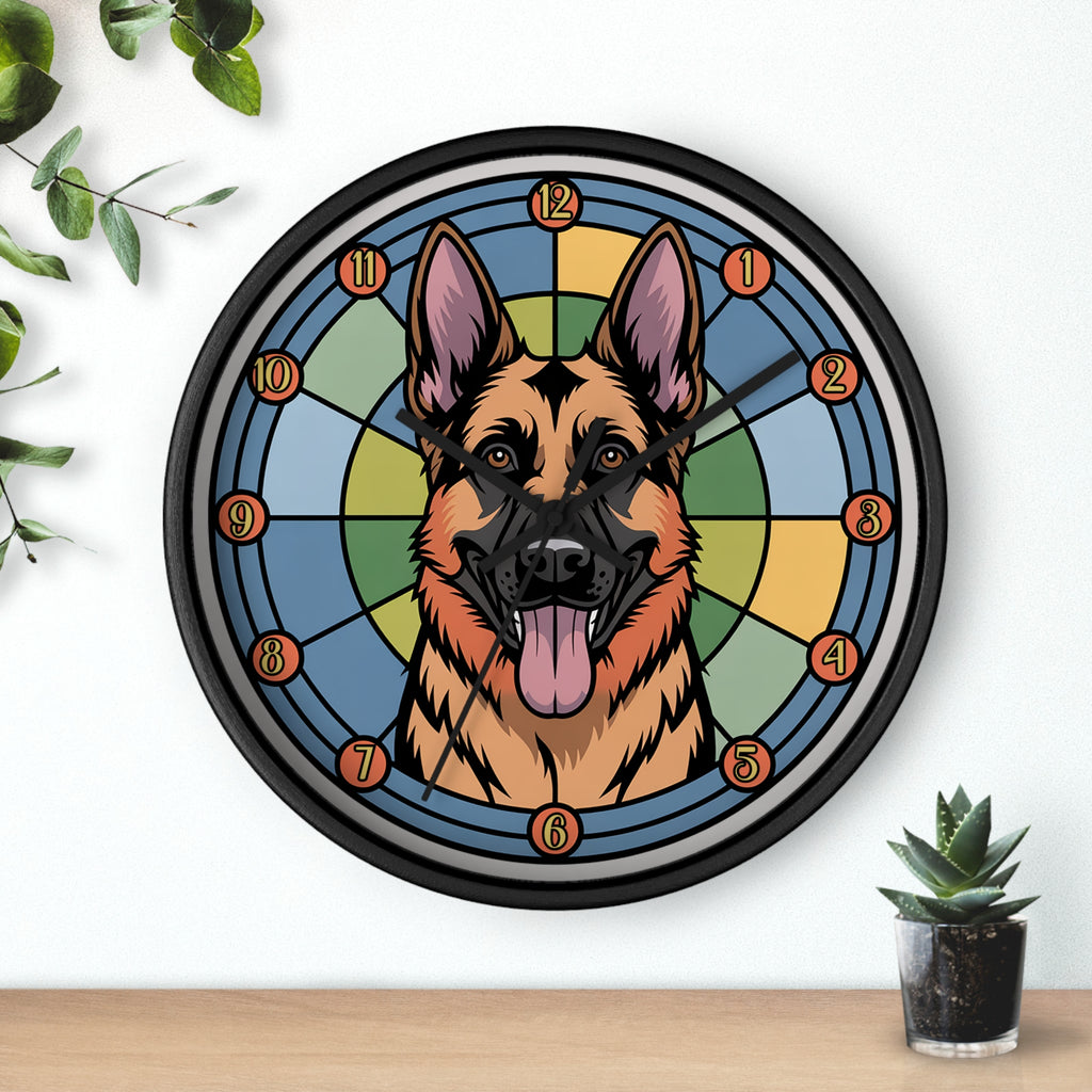 German Shepherd Colorful Wall Clock — Canine Home Decor