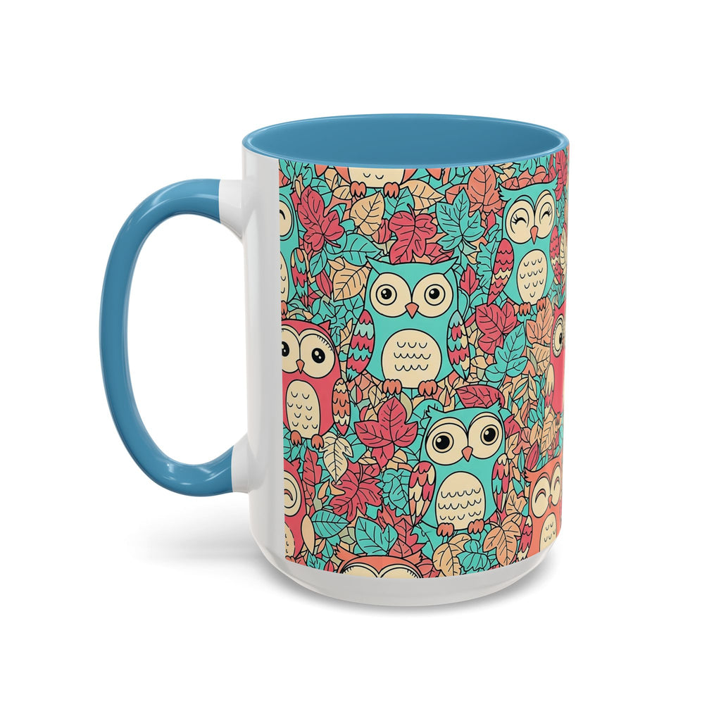 Colorful Owl Pattern Coffee Mug — Cute Woodland Tea & Coffee Cup (11/15oz)