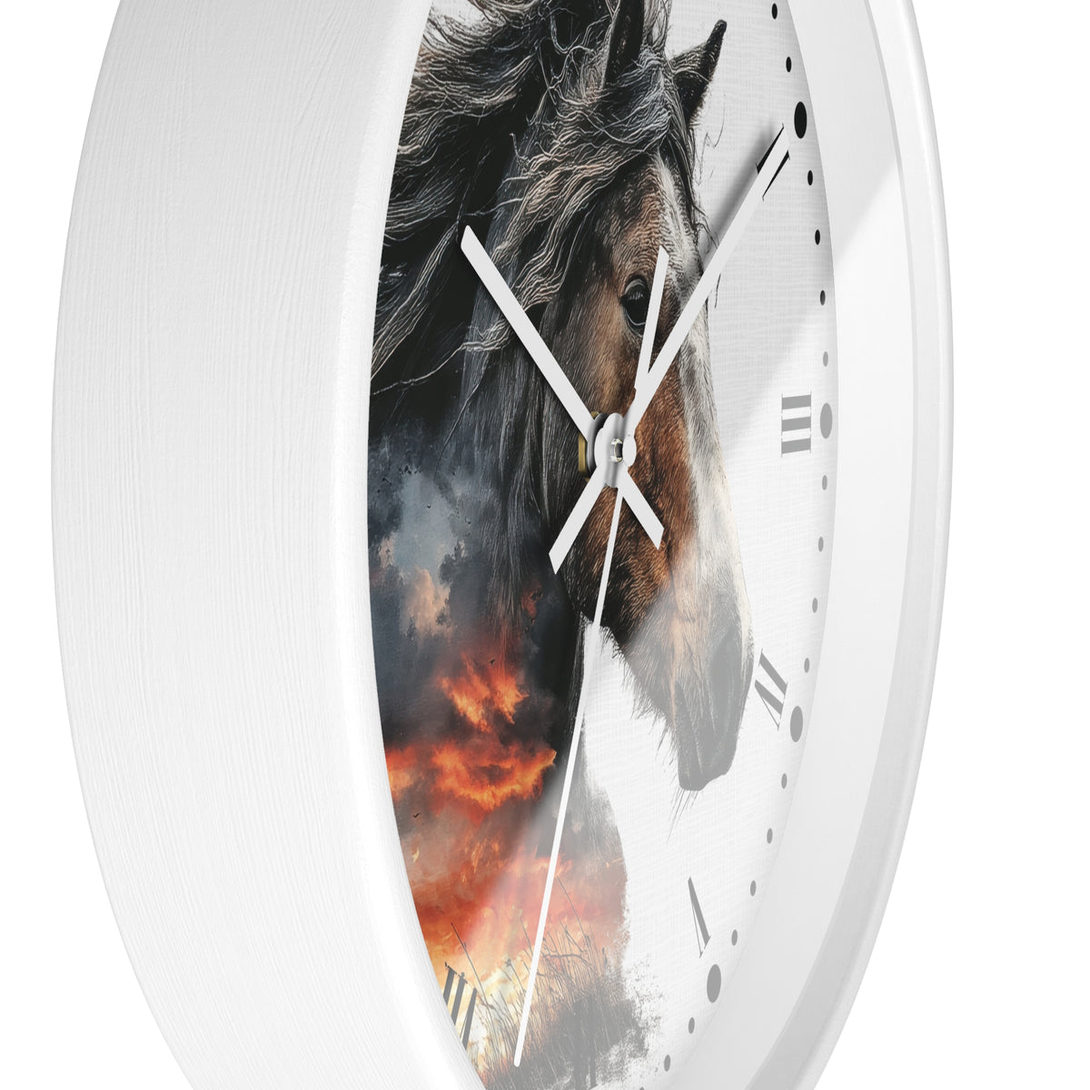 Wild Horse Sunset Wall Clock — Rustic Equine Decor