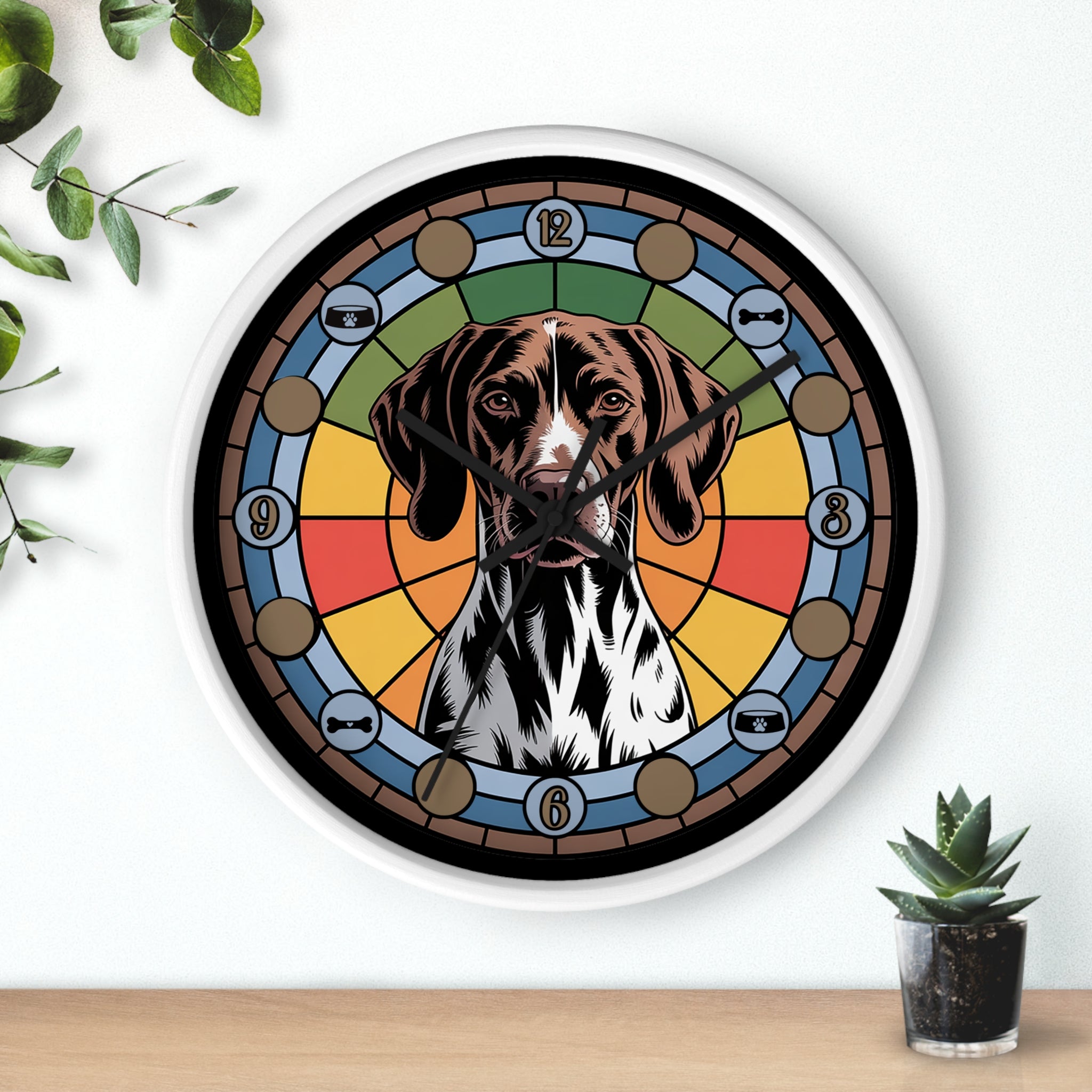German Shorthaired Pointer Colorful Wall Clock — Dog Home Decor