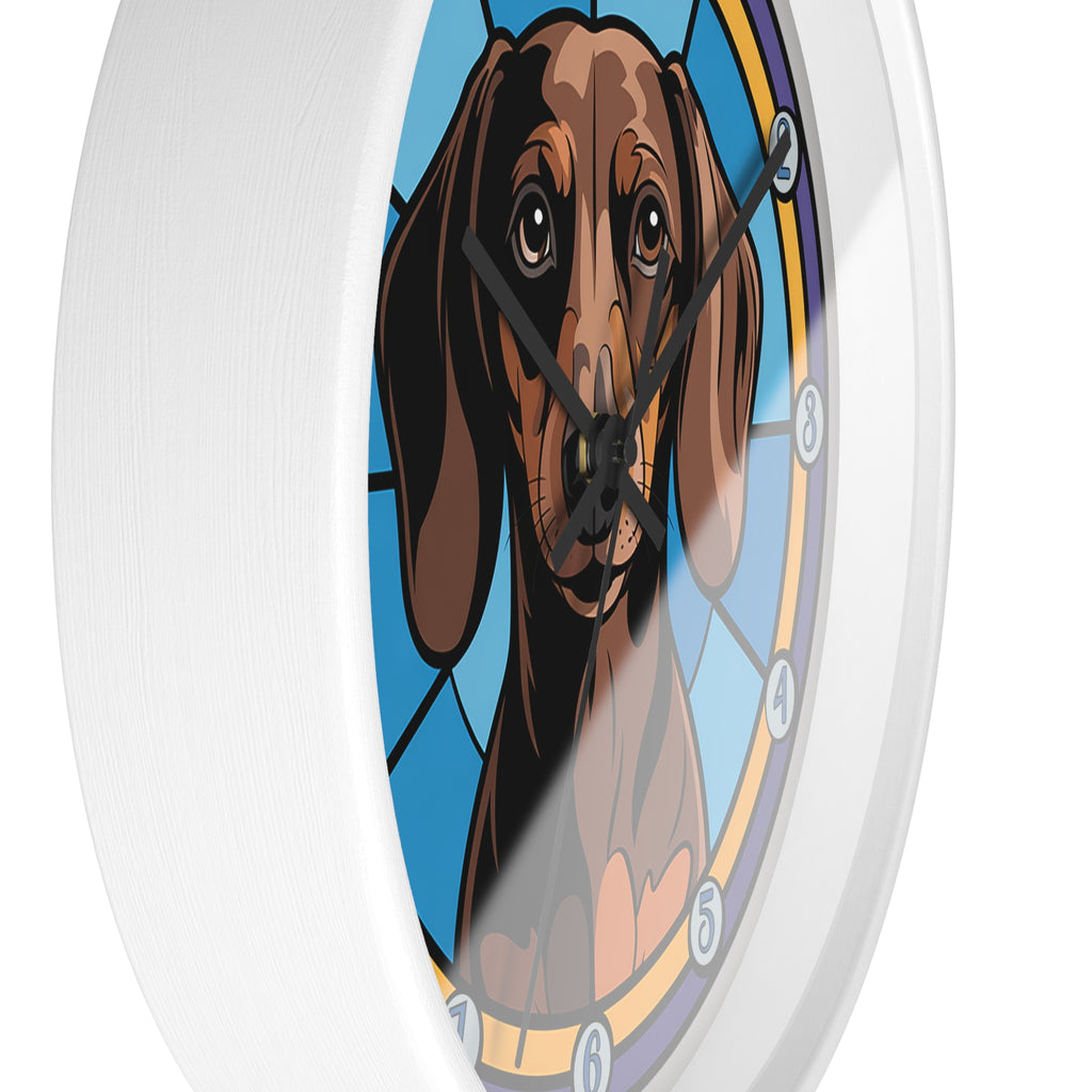 Dachshund  Colorful Wall Clock — Weenie Dog Home Decor