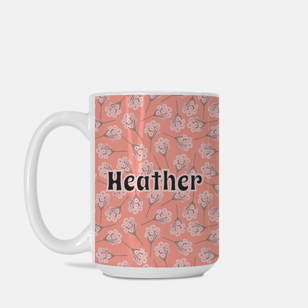 Personalized Coral Bloom Pattern Mug Deluxe 15oz.