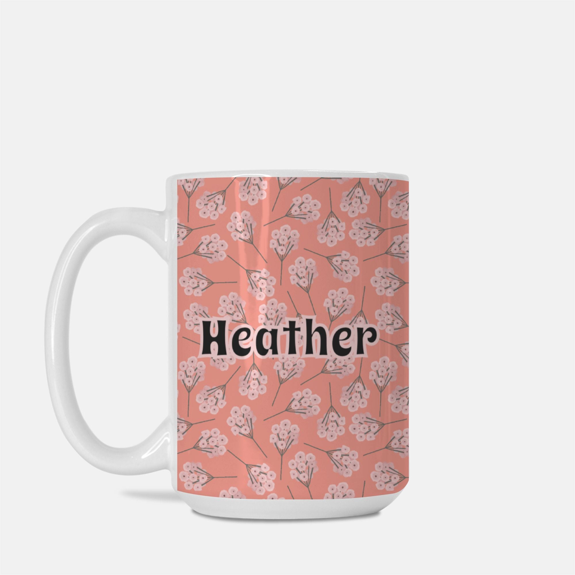 Personalized Coral Bloom Pattern Mug Deluxe 15oz.