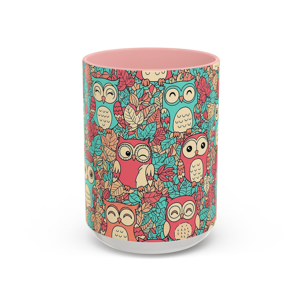 Colorful Owl Pattern Coffee Mug — Cute Woodland Tea & Coffee Cup (11/15oz)