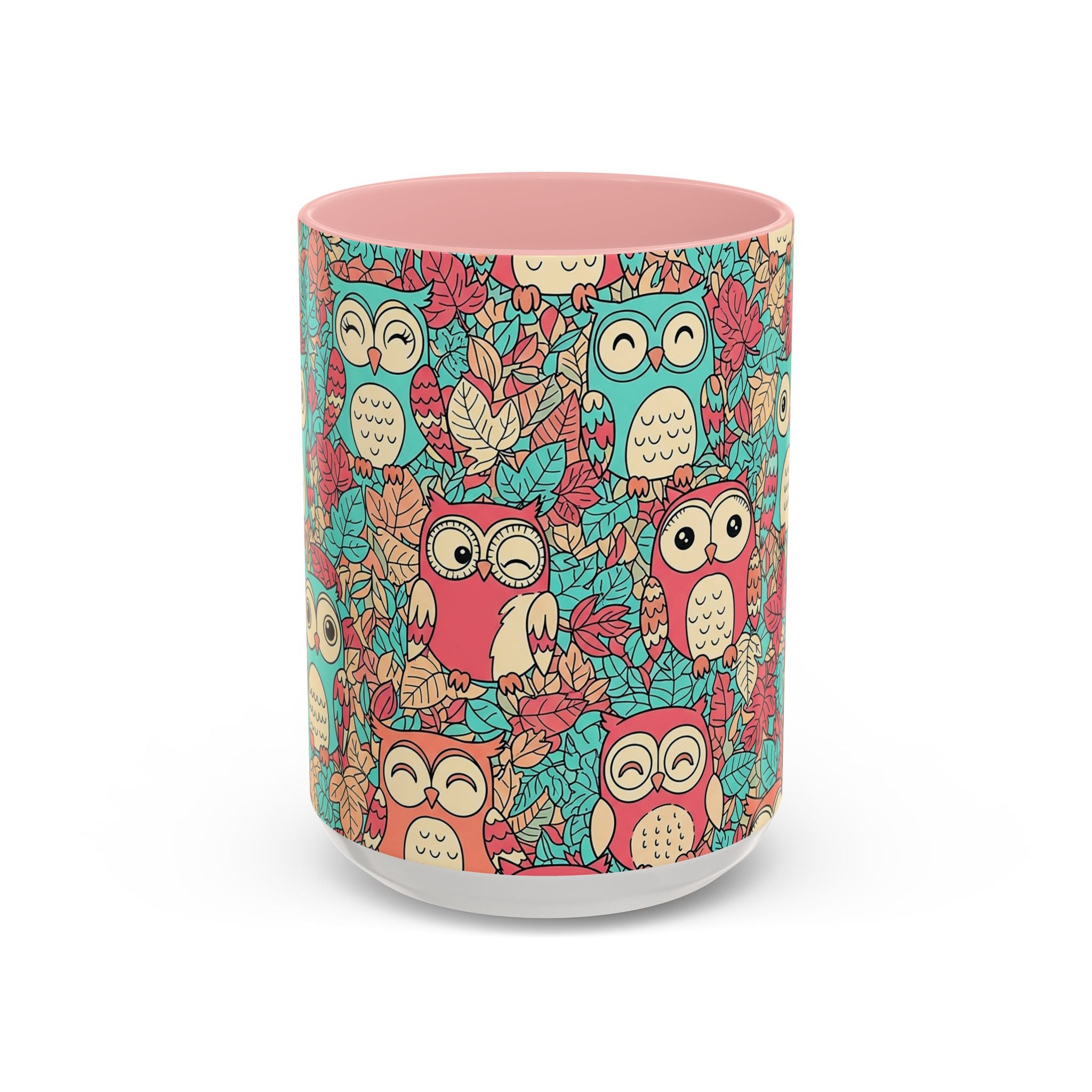 Colorful Owl Pattern Coffee Mug — Cute Woodland Tea & Coffee Cup (11/15oz)