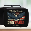 Black lunch bag with American flag and eagle design celebrating 250 years of 'We The People' from 1776 to 2026.