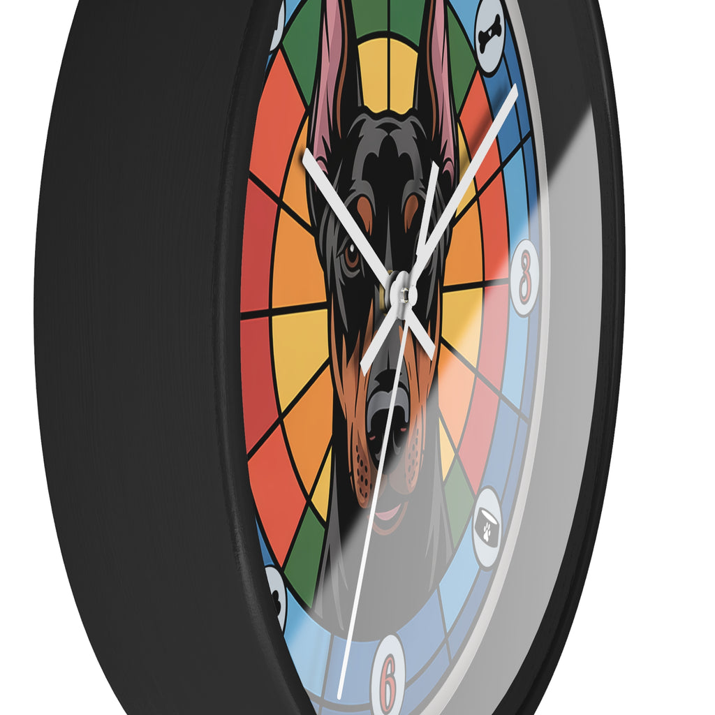 Doberman Pincer Color Wheel Wall Clock — Dog Home Decor