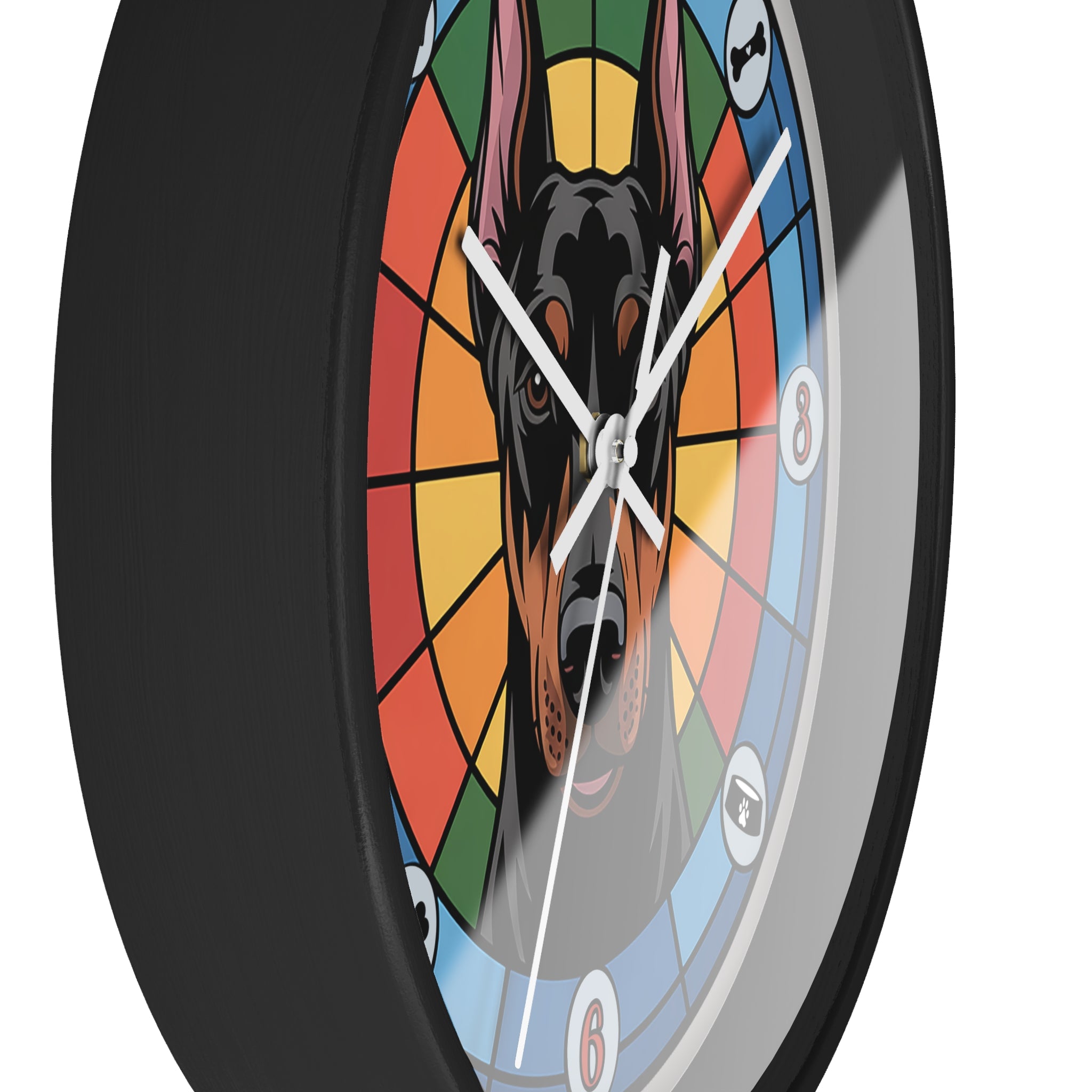 Doberman Pincer Color Wheel Wall Clock — Dog Home Decor