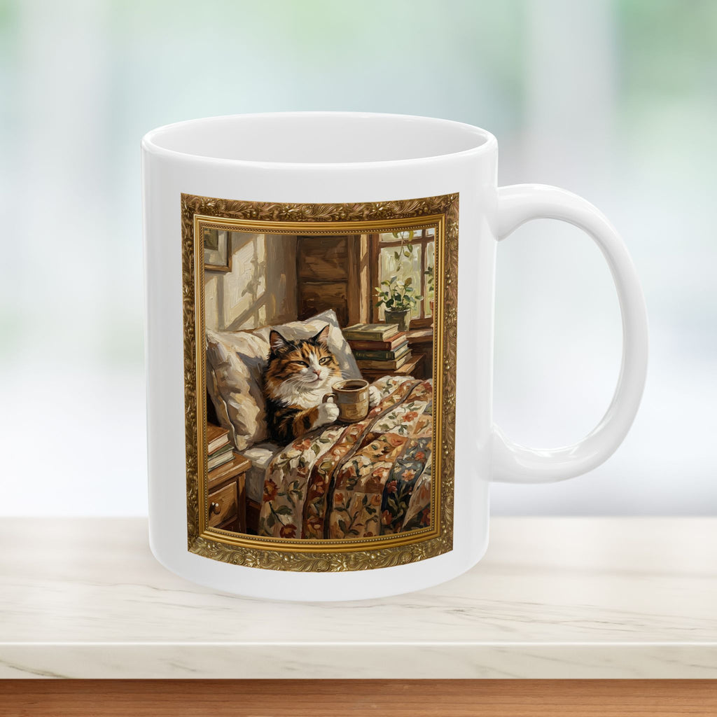 Custom Calico Painted Portrait Ceramic Mug – Personalized Coffee Cat Cup