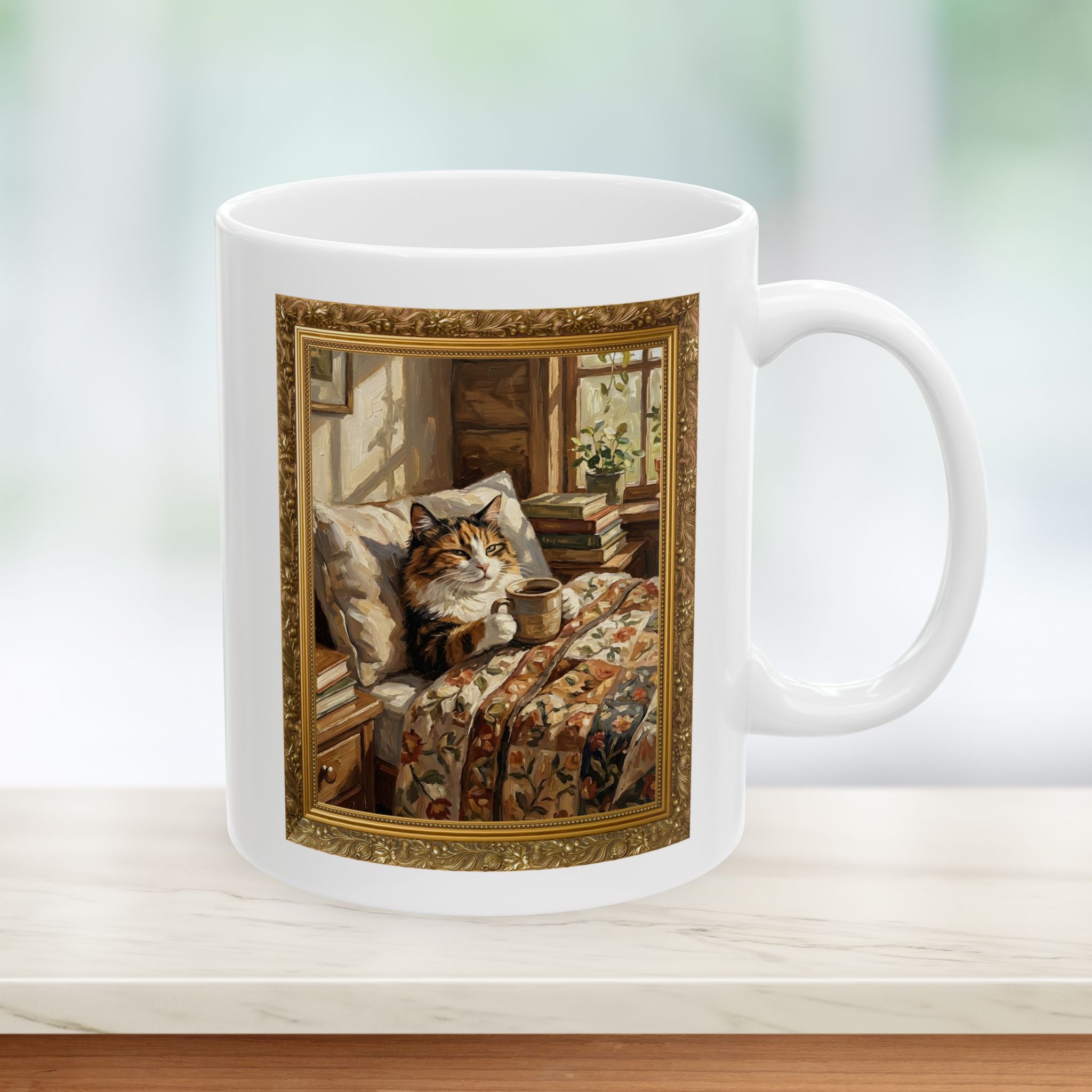 Custom Calico Painted Portrait Ceramic Mug – Personalized Coffee Cat Cup