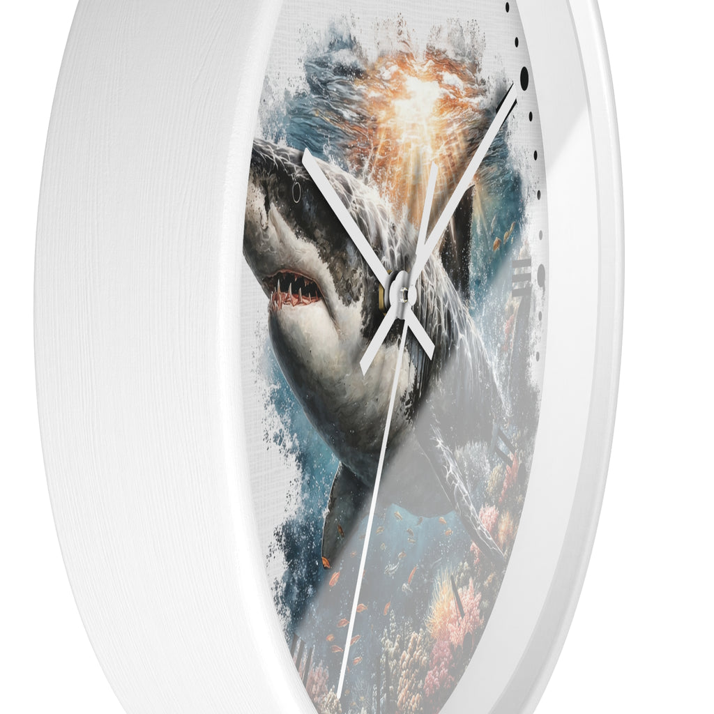 Great White Shark Wall Clock — Ocean Marine Decor